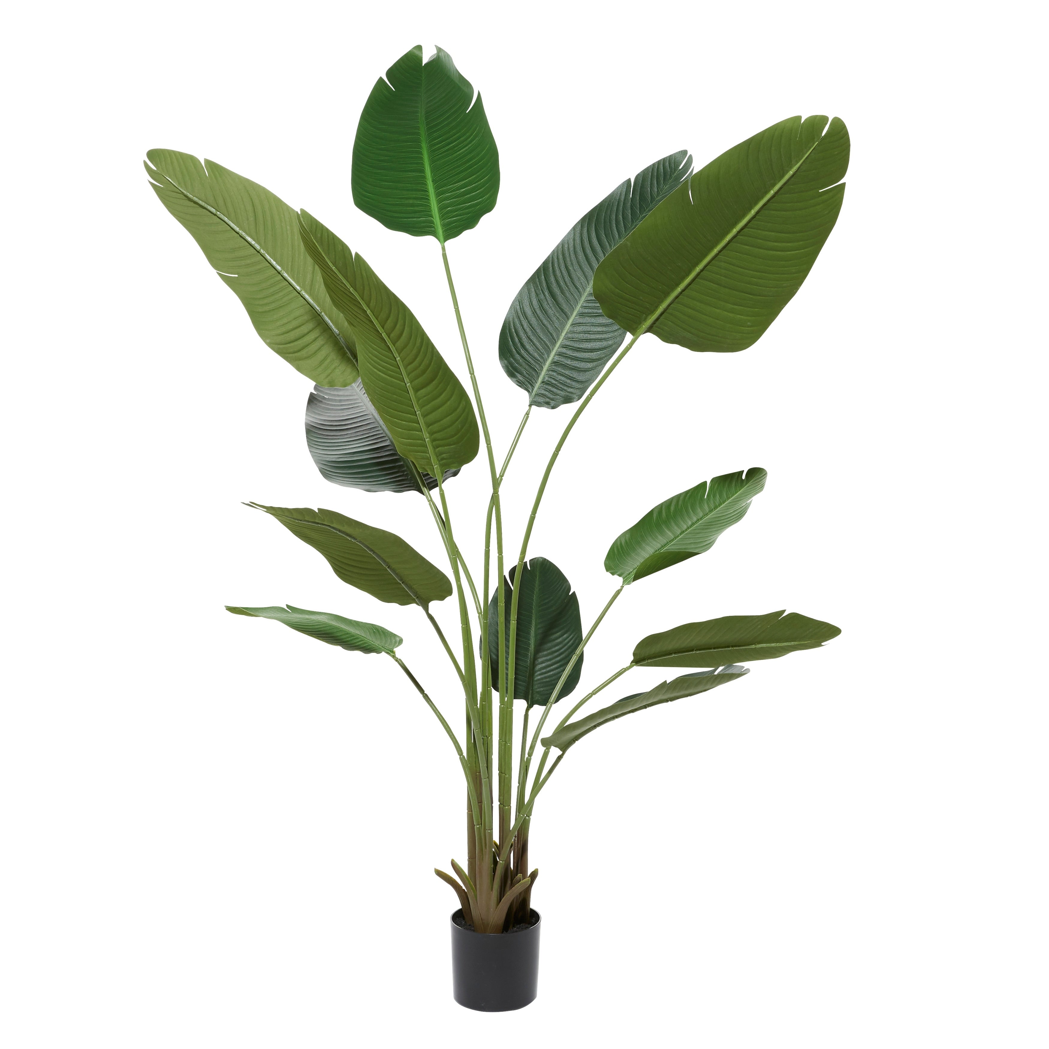 Traditional Green Tropical Faux Foliage Decorative Potted Tree