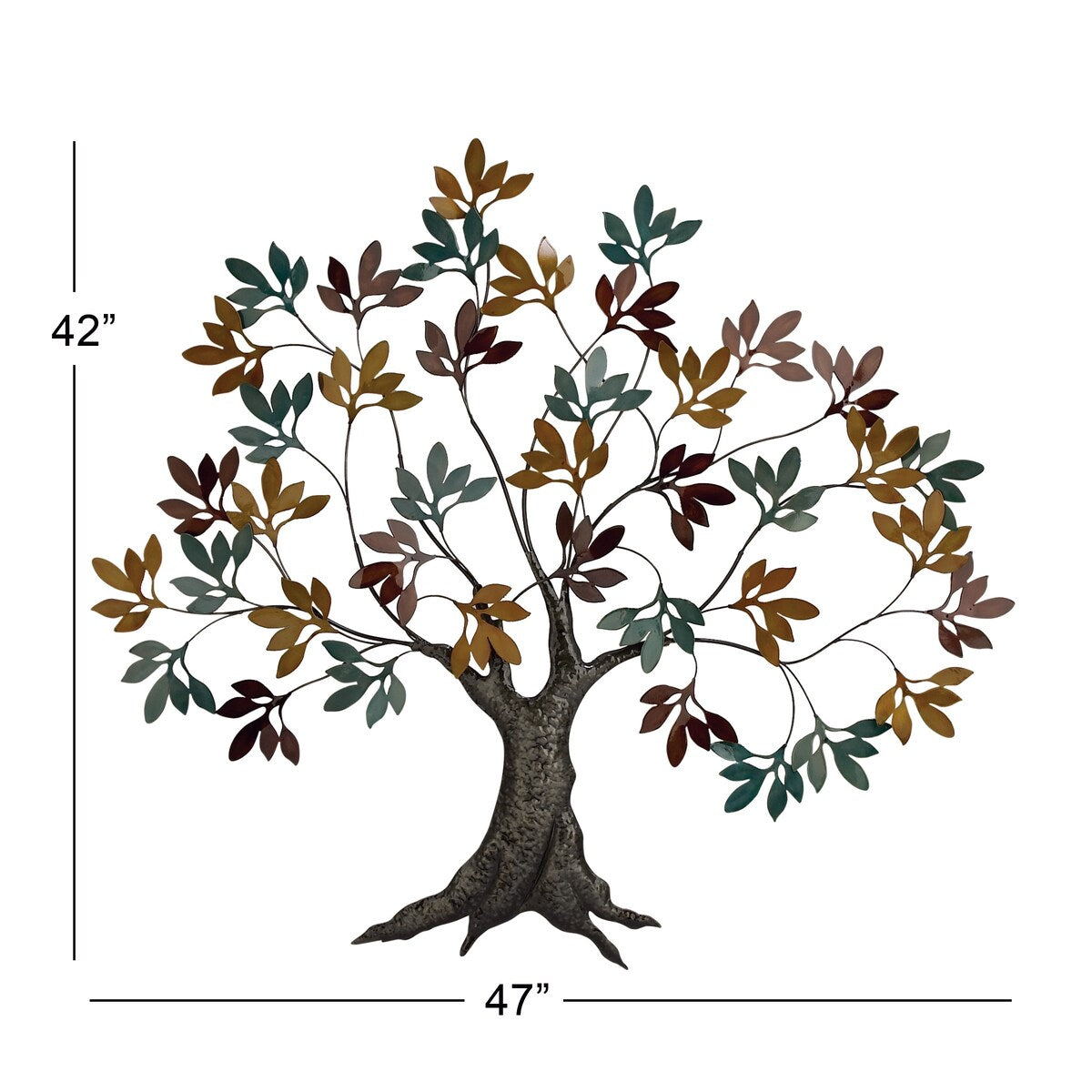 Metal Tree Home Wall Decor with Leaf Detail - Multi Colored - Roche River Decor