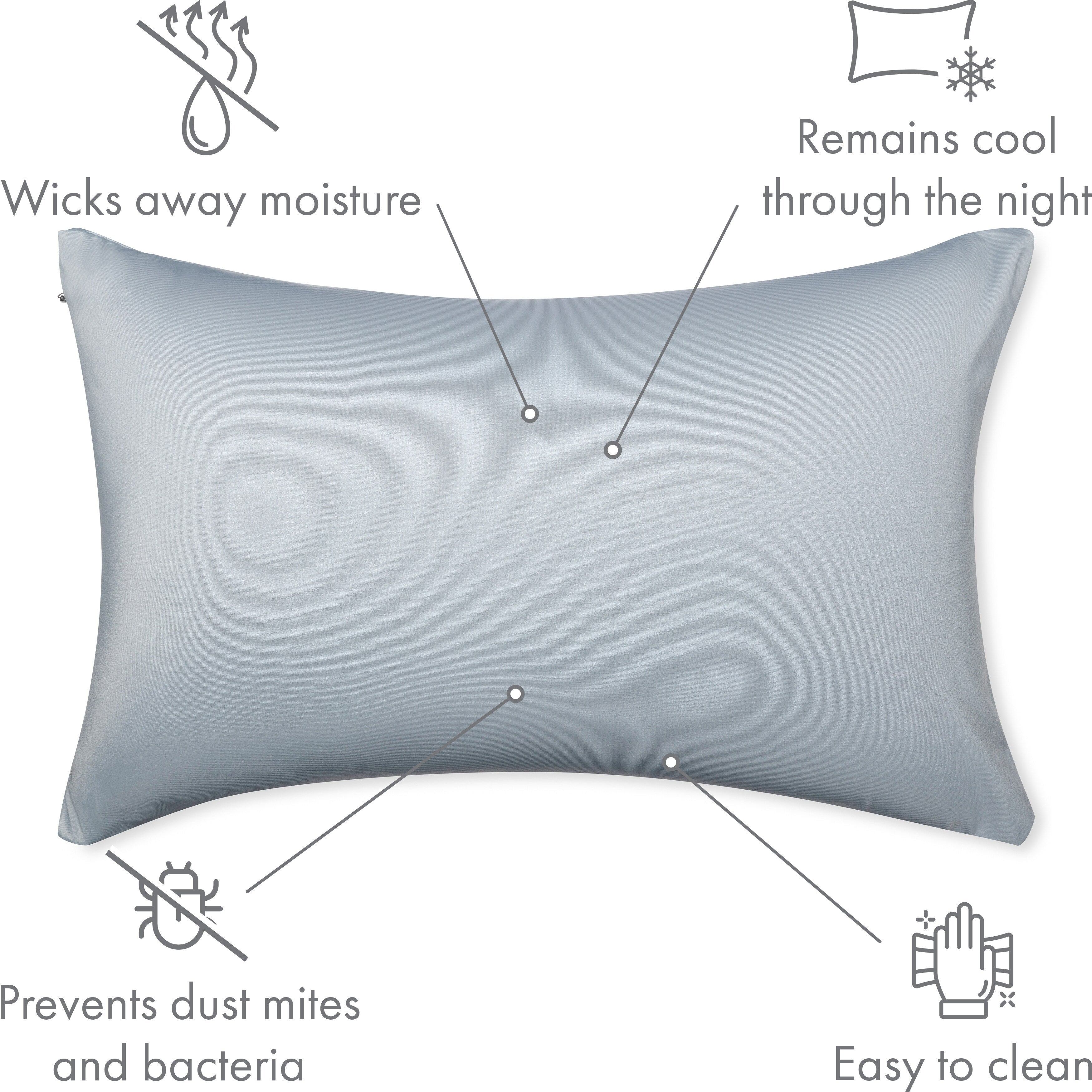 Throw Pillow Cozy Soft Microbead Light Grey: 1 Pc