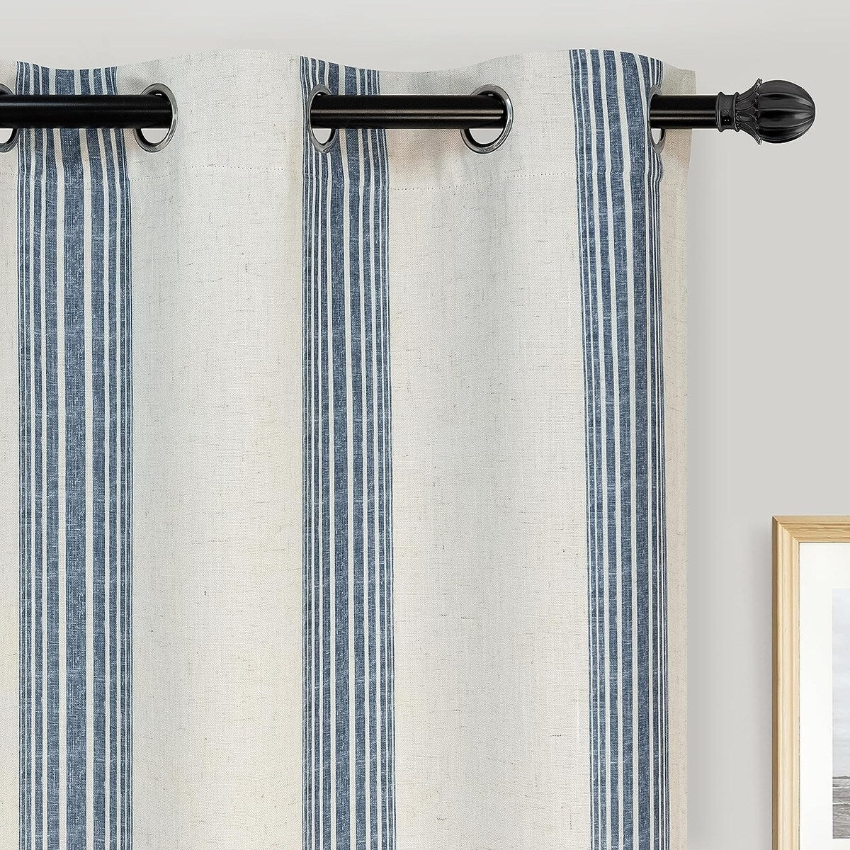 DriftAway Chris Vertical Striped Pattern Linen Textured Lined Blackout Window Curtains