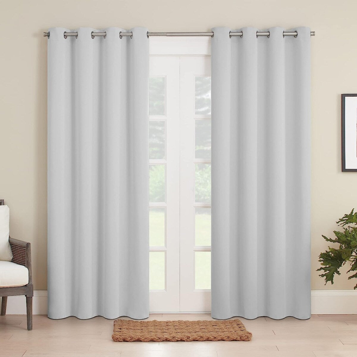 Eclipse Brockfield Waterproof Blackout Thermal Insulated Grommet Outdoor Curtain for Patio or Porch (1 Panel)