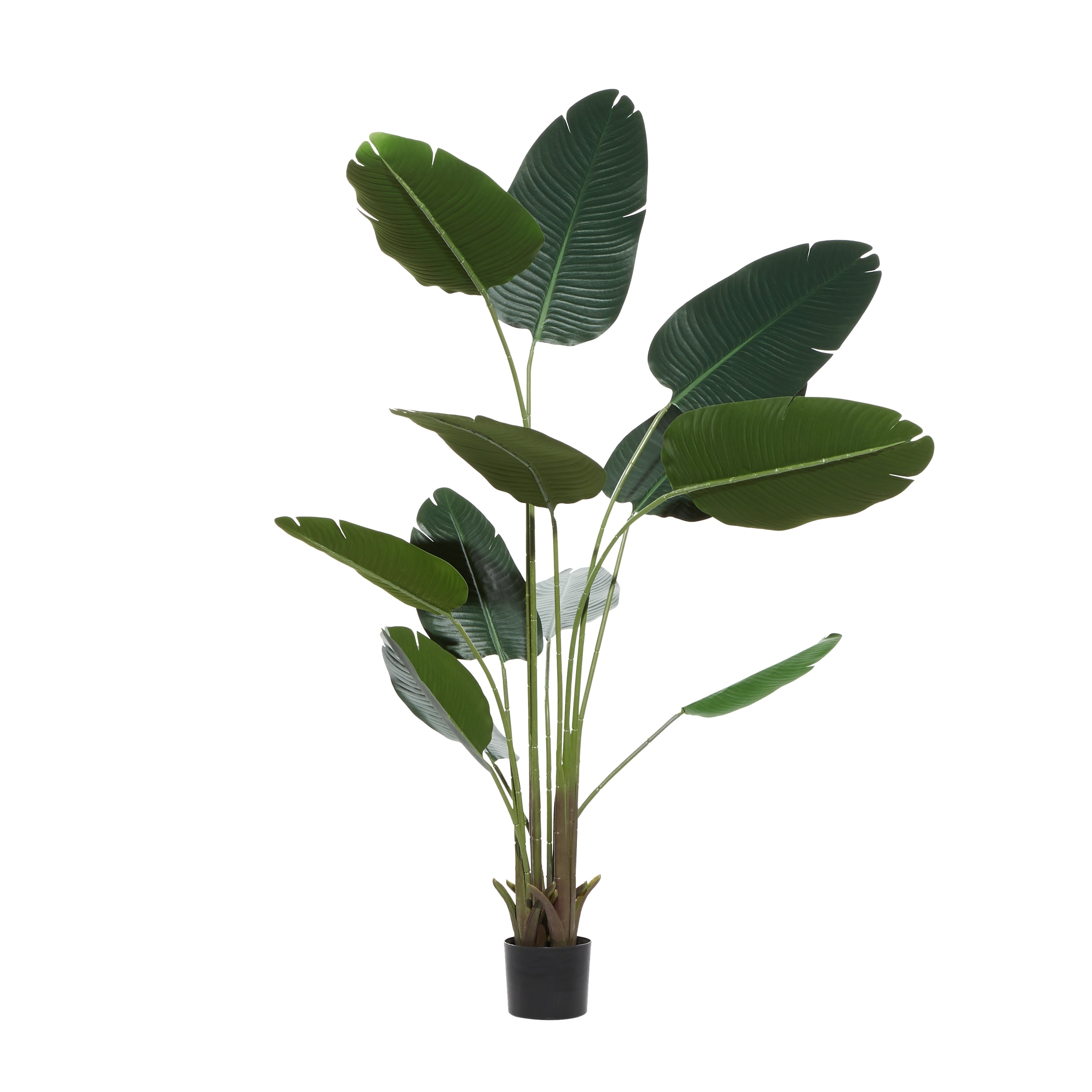 Traditional Green Tropical Faux Foliage Decorative Potted Tree