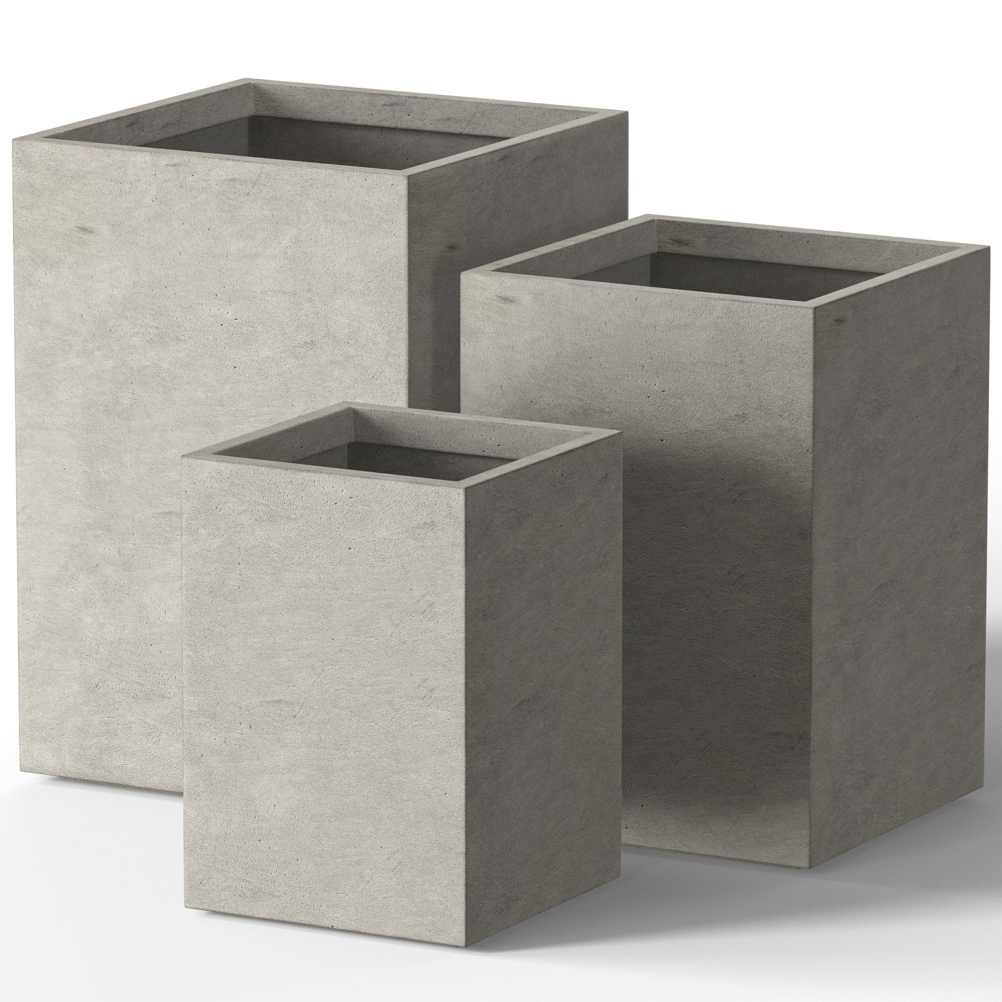 Tall Concrete Rectangle Plant Boxes / Large Indoor and Outdoor Flower Planters