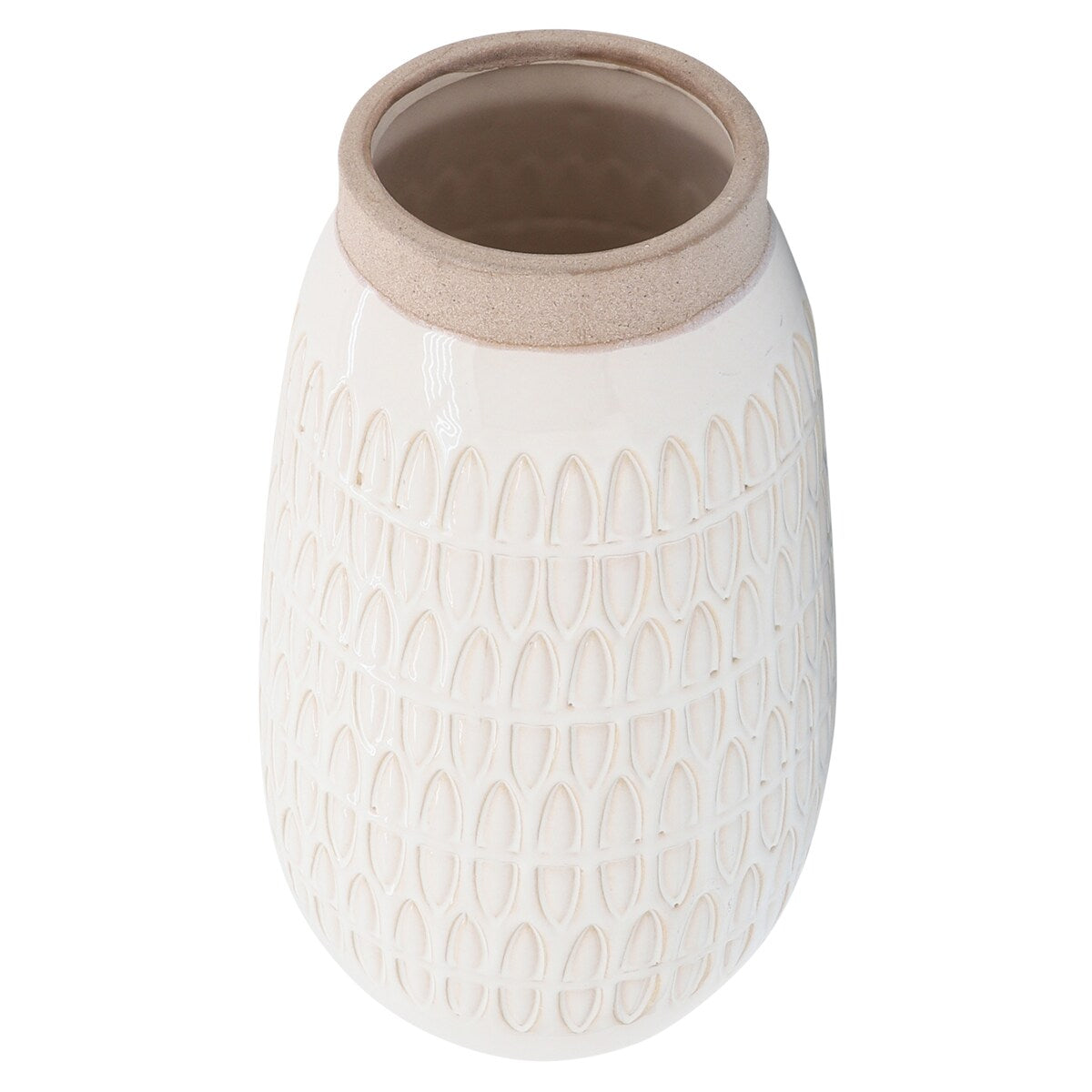 Sagebrook Home Textured Ceramic Carved Vase