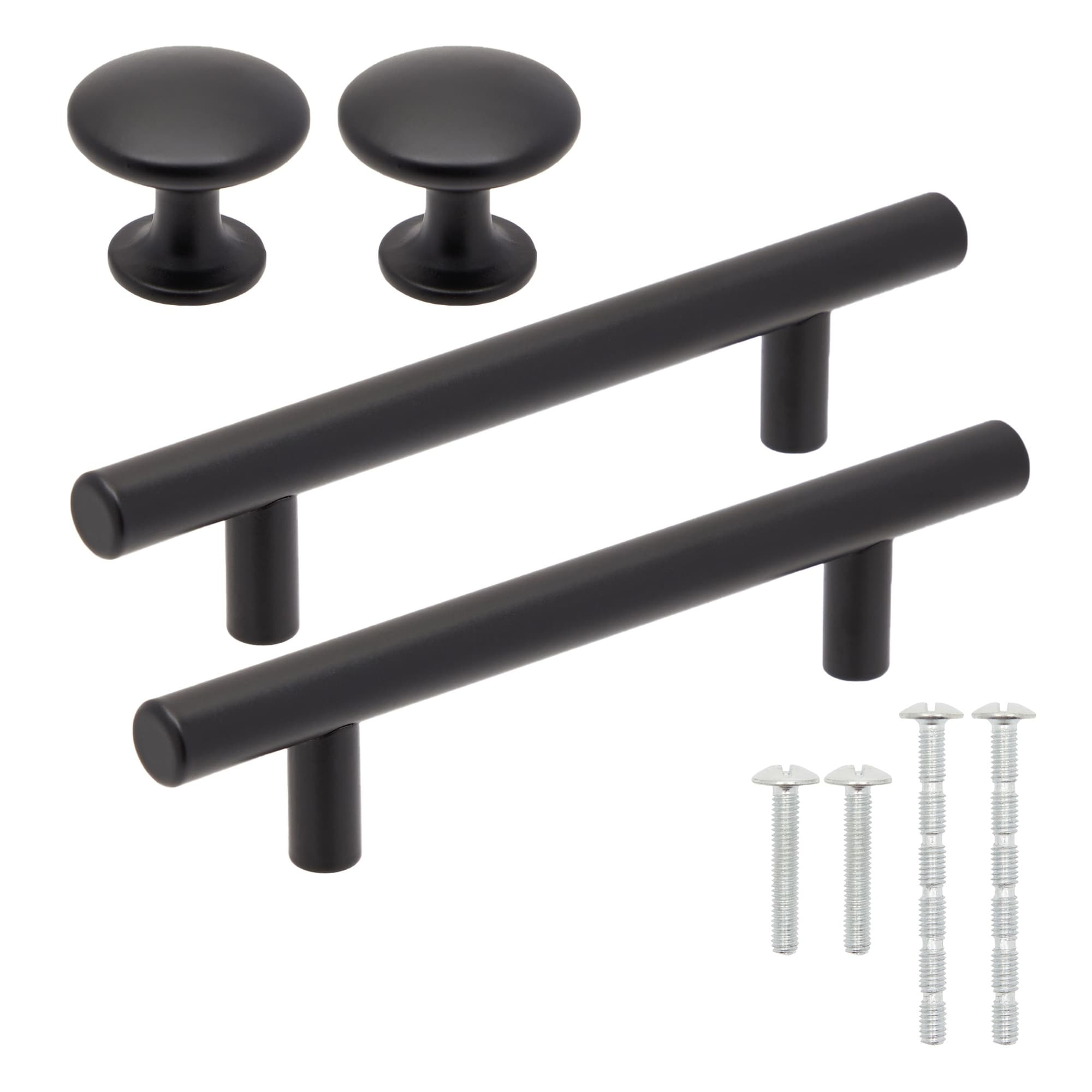 36 Piece Drawer Pulls and Cabinet Knobs, Cabinet Door Handles for Kitchen Bathroom, Matte Black Stainless Steel