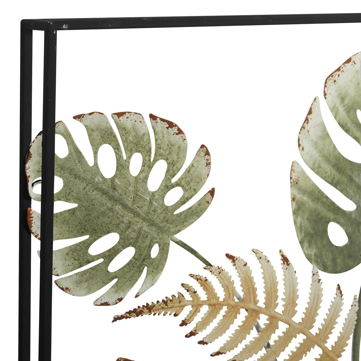 Metal Leaf Tall Cut-Out Home Wall Decor with Intricate Laser Cut Designs - Green - Roche River Decor