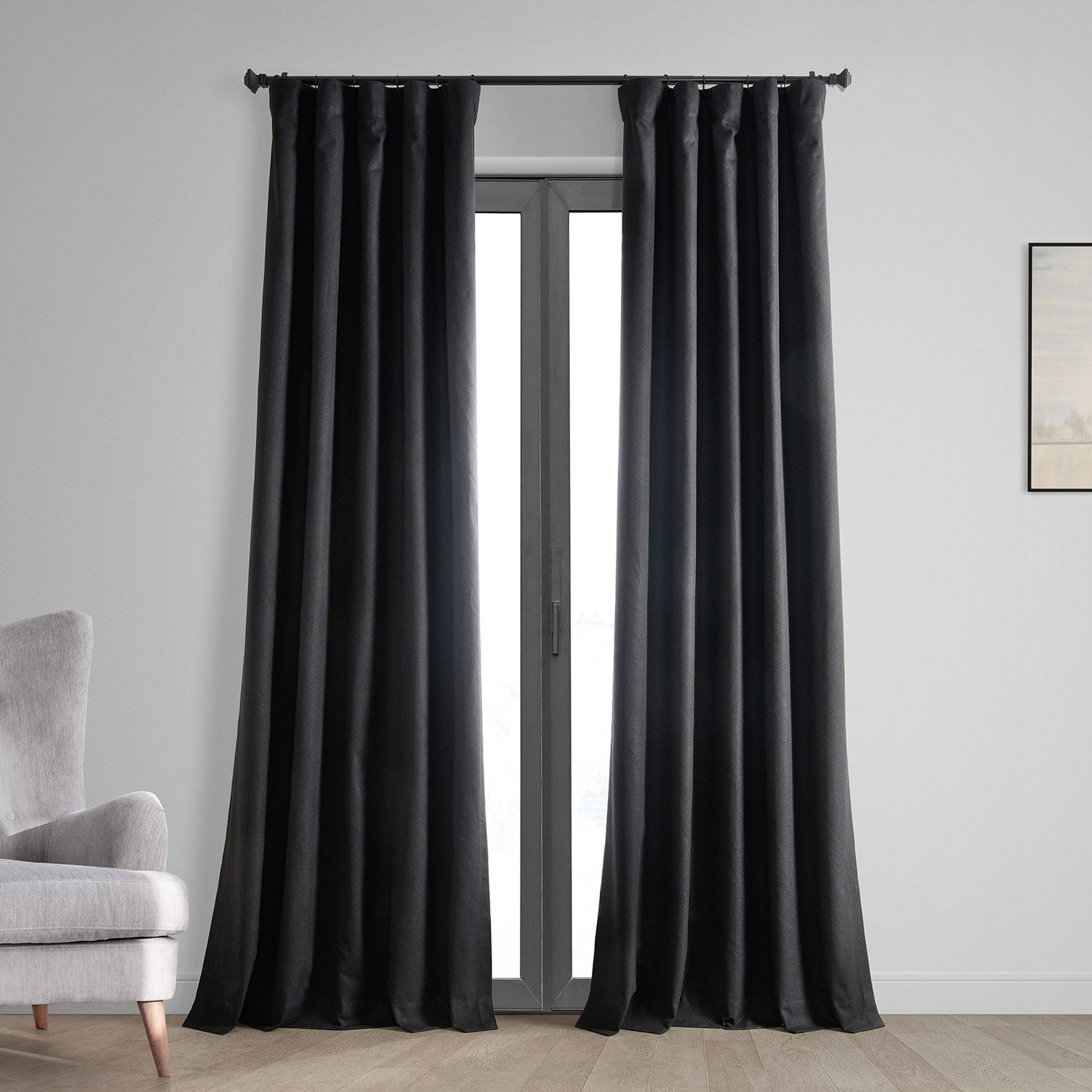 Exclusive Fabrics Vintage Thermal Cross Linen Weave Blackout Curtains (1 Panel)