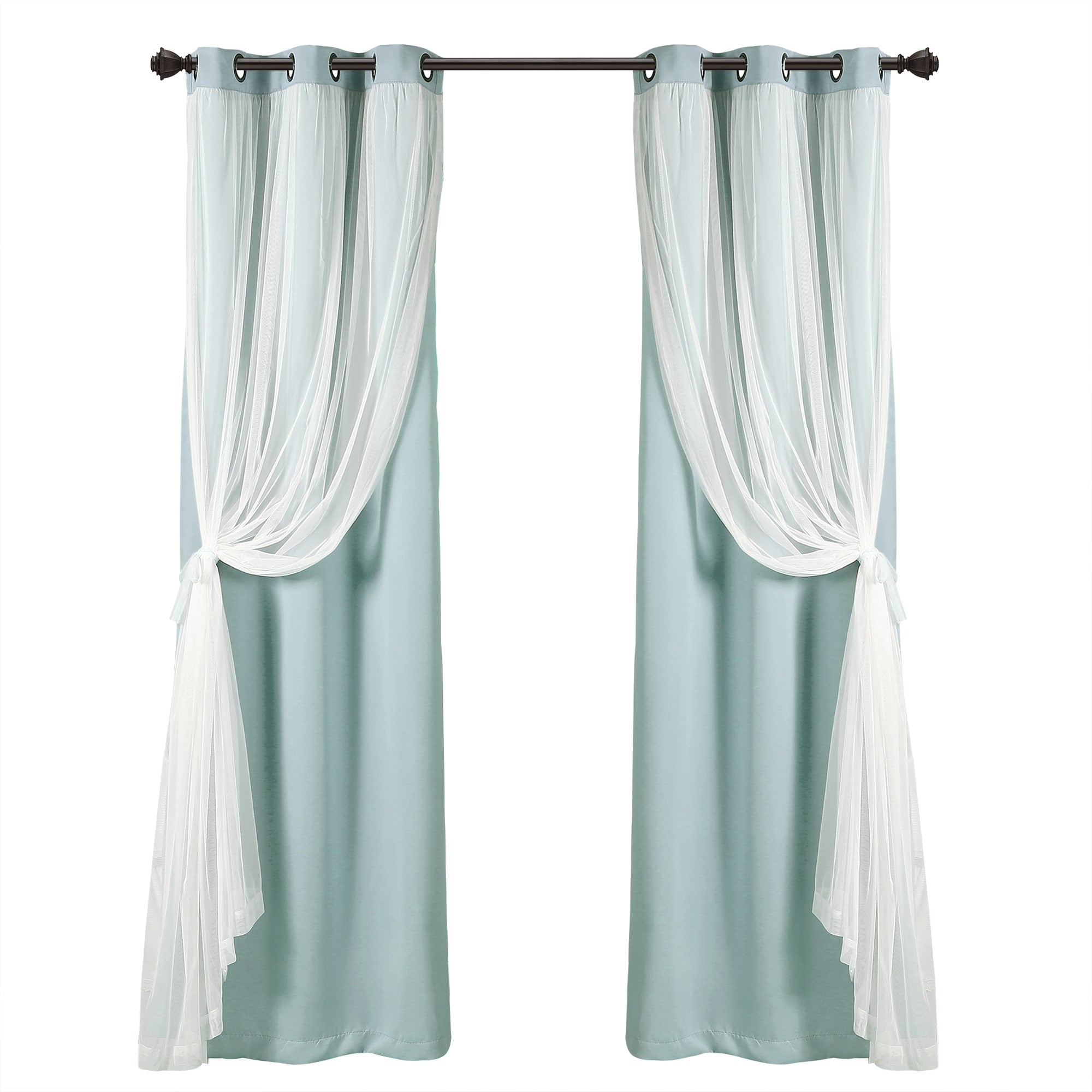 Lush Decor Grommet Sheer Panel Pair with Insulated Blackout Lining