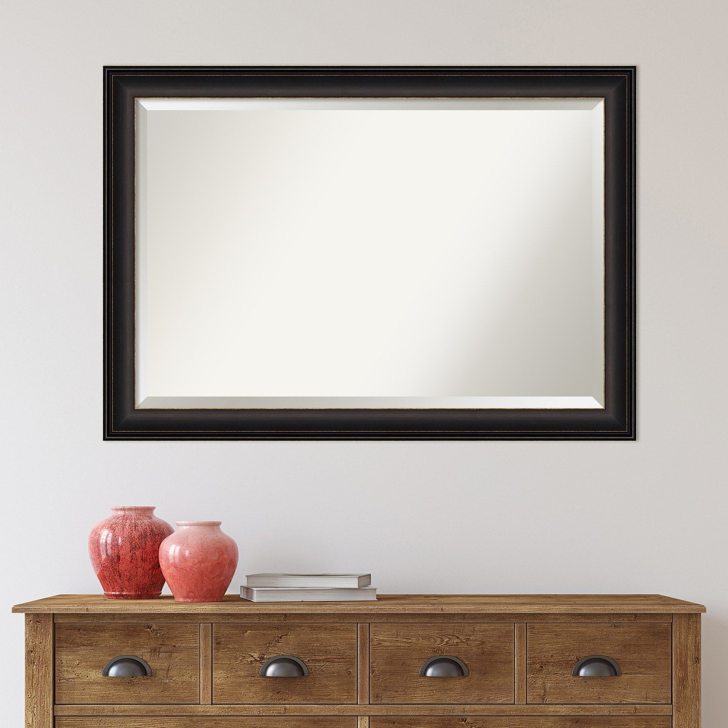 Beveled Bathroom Wall Mirror - Trio Oil Rubbed Bronze Frame - Trio Oil Rubbed Bronze