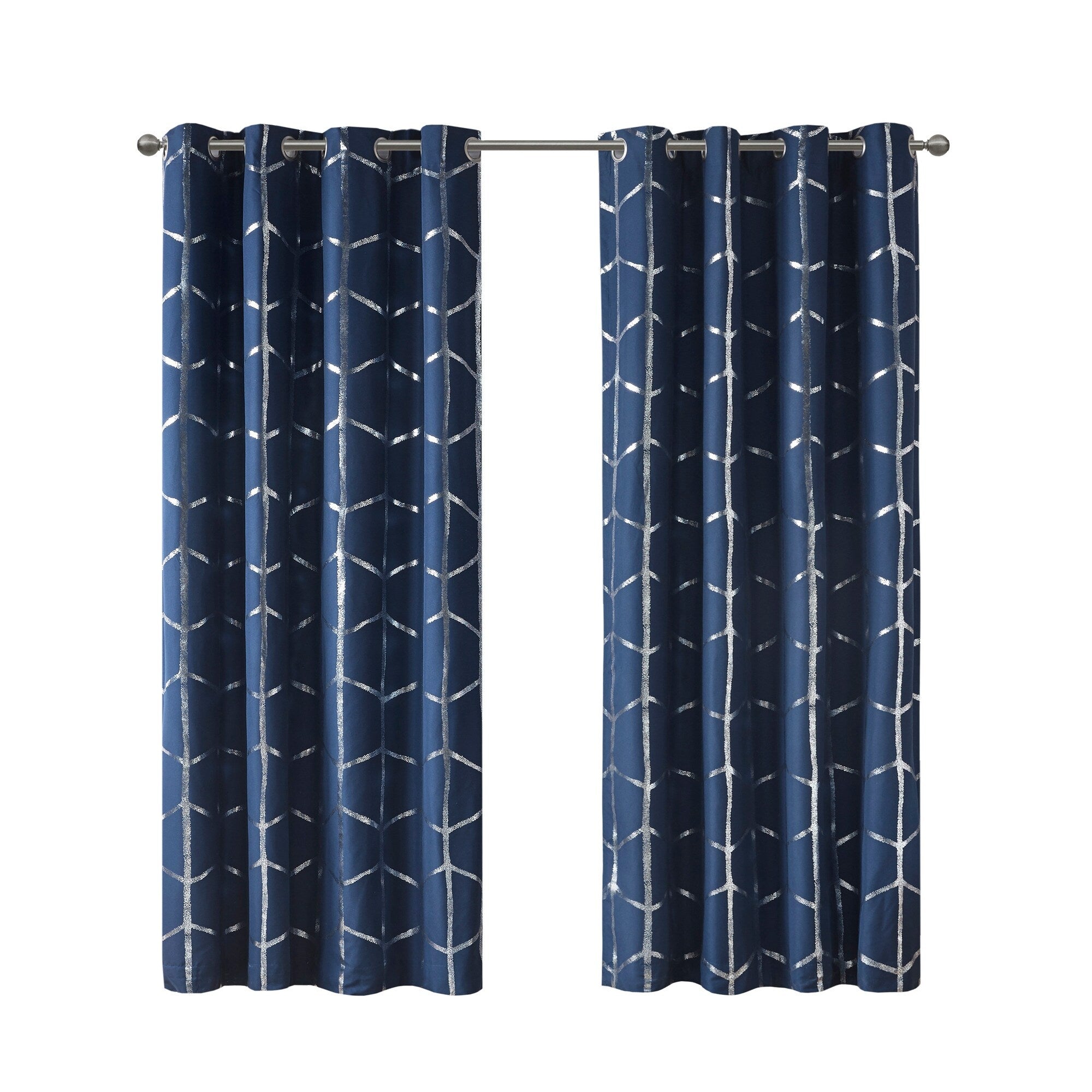 Intelligent Design Khloe Total Blackout Metallic Print Grommet Top Curtain Panel