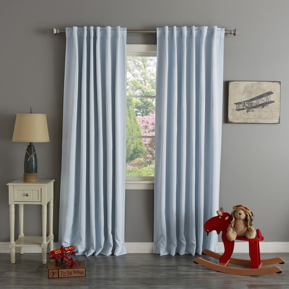 Aurora Home Thermal Rod Pocket 96-inch Blackout Curtain Panel Pair - 52 x 96