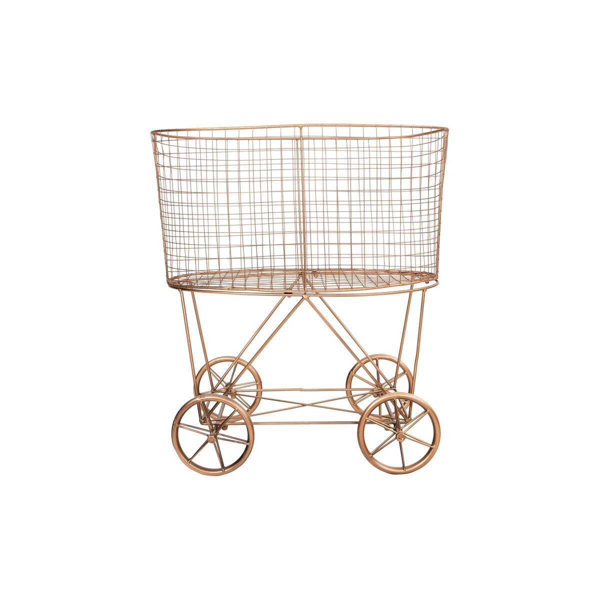 Metal Rolling Laundry Cart with Rack