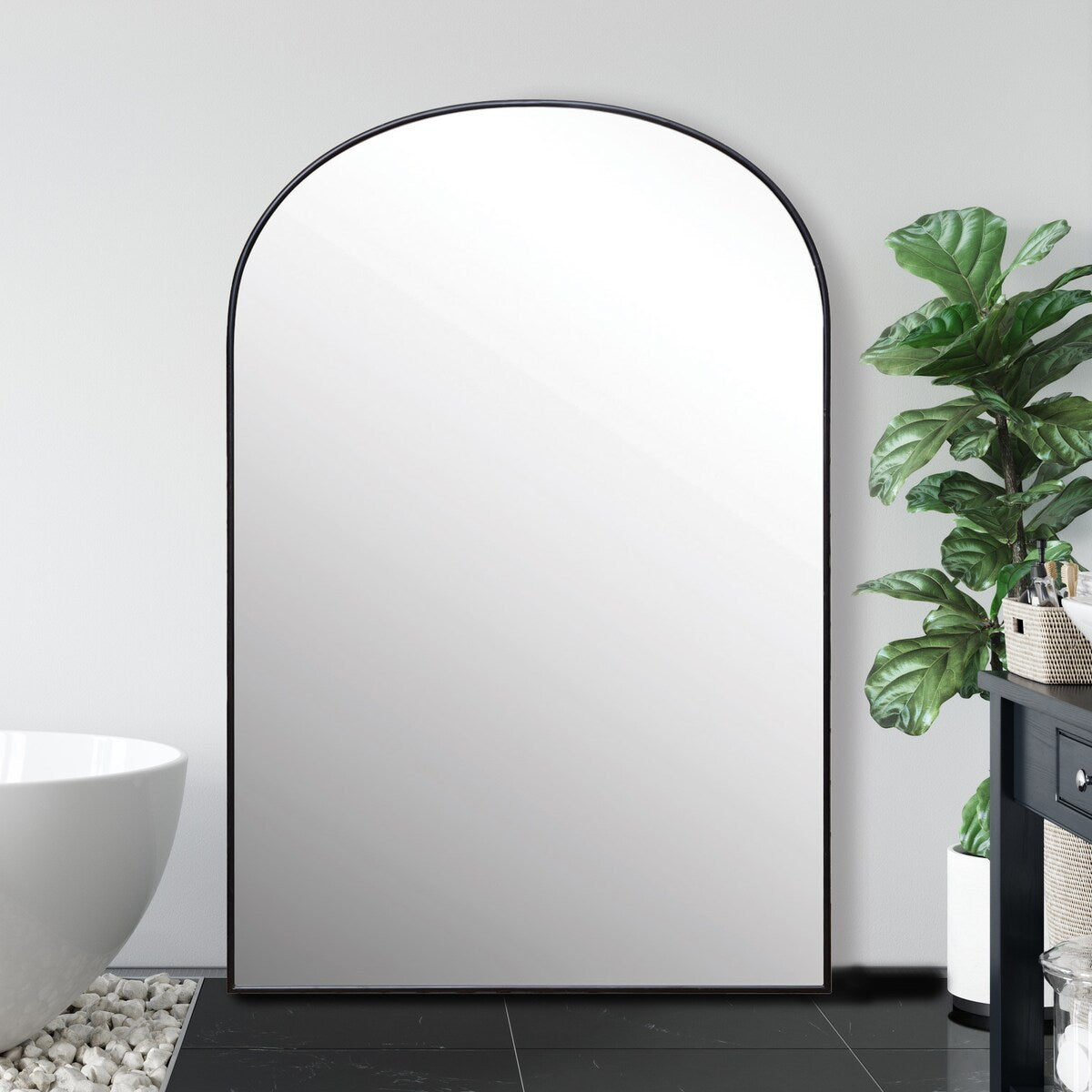 Arched Metal Framed Wall Mirror - 40.1L x 1.1W x 60.0H