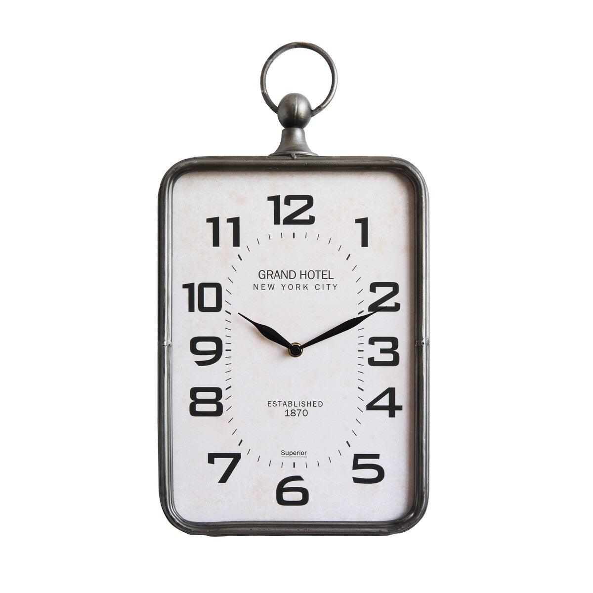 Metal Hanging Wall Clock with Handle