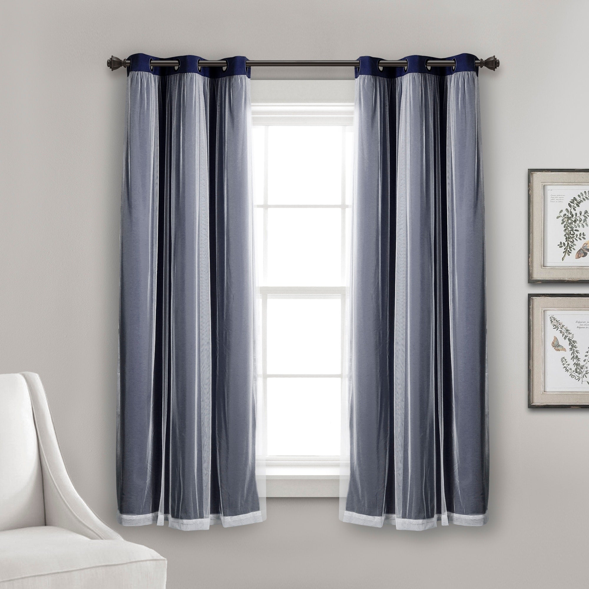 Lush Decor Grommet Sheer Panel Pair with Insulated Blackout Lining