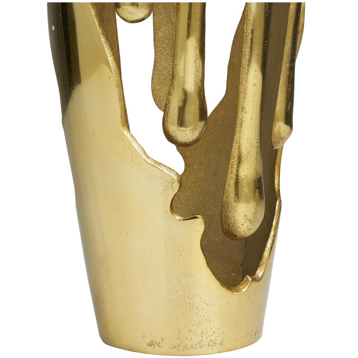 Aluminum Metal Drip Decorative Vase with Melting Designed Body - Silver, Gold or Black - Roche River Decor