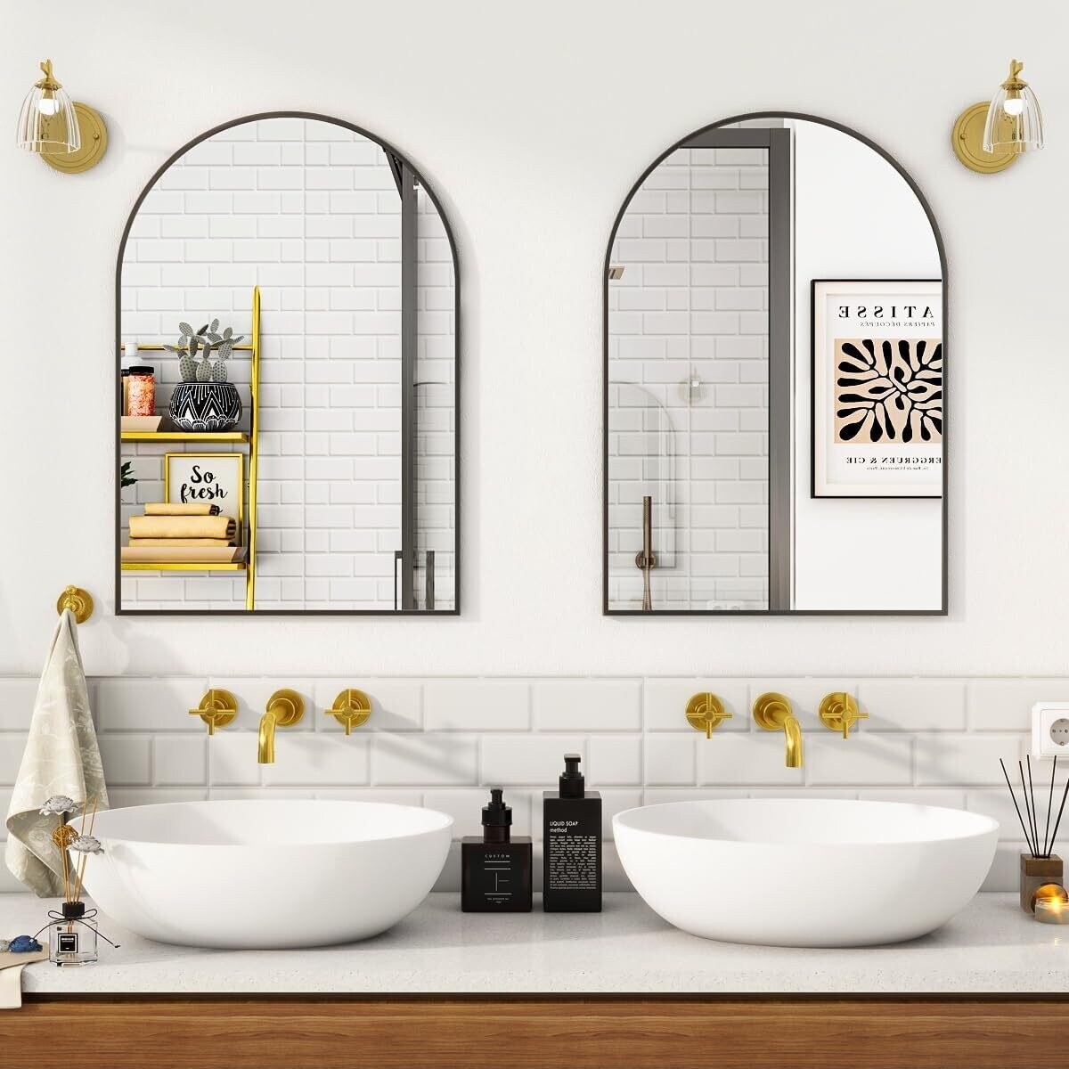 YVANLA Arch Bathroom Wall Mounted Vanity Mirror