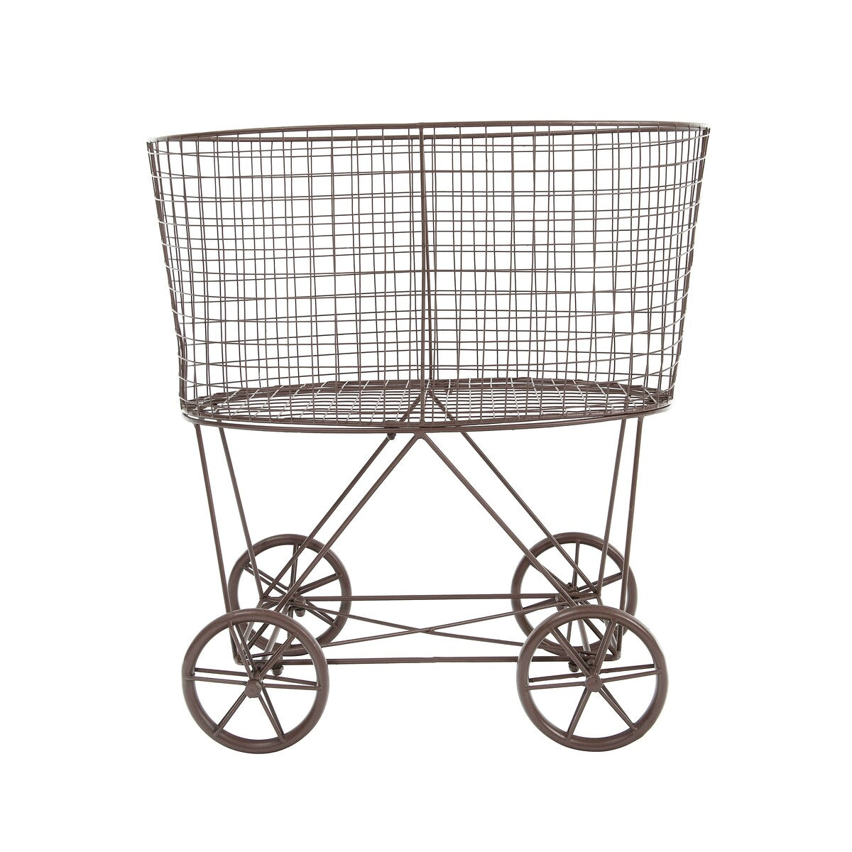 Metal Rolling Laundry Cart with Rack