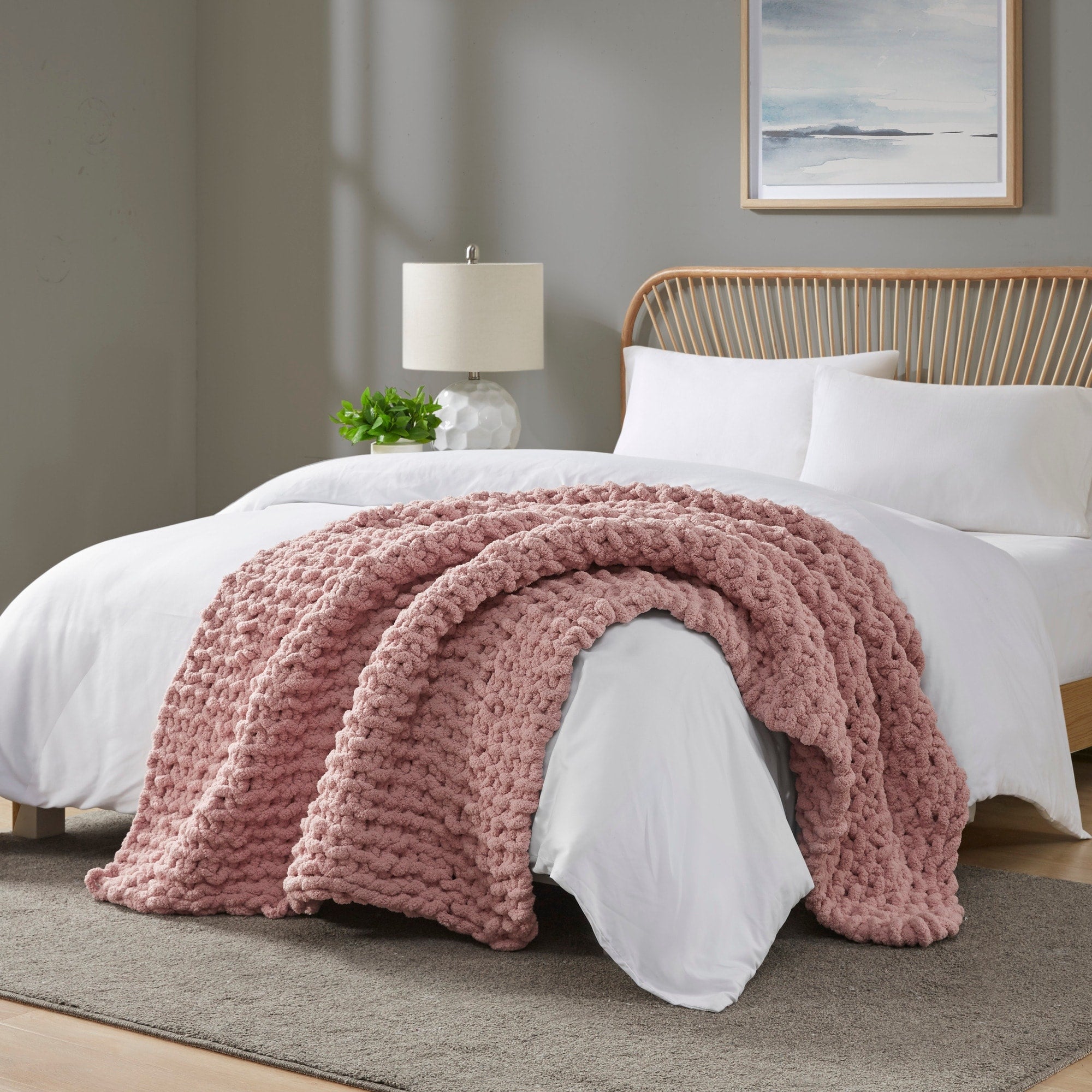 Madison Park Chenille Chunky Knit Throw 50x60