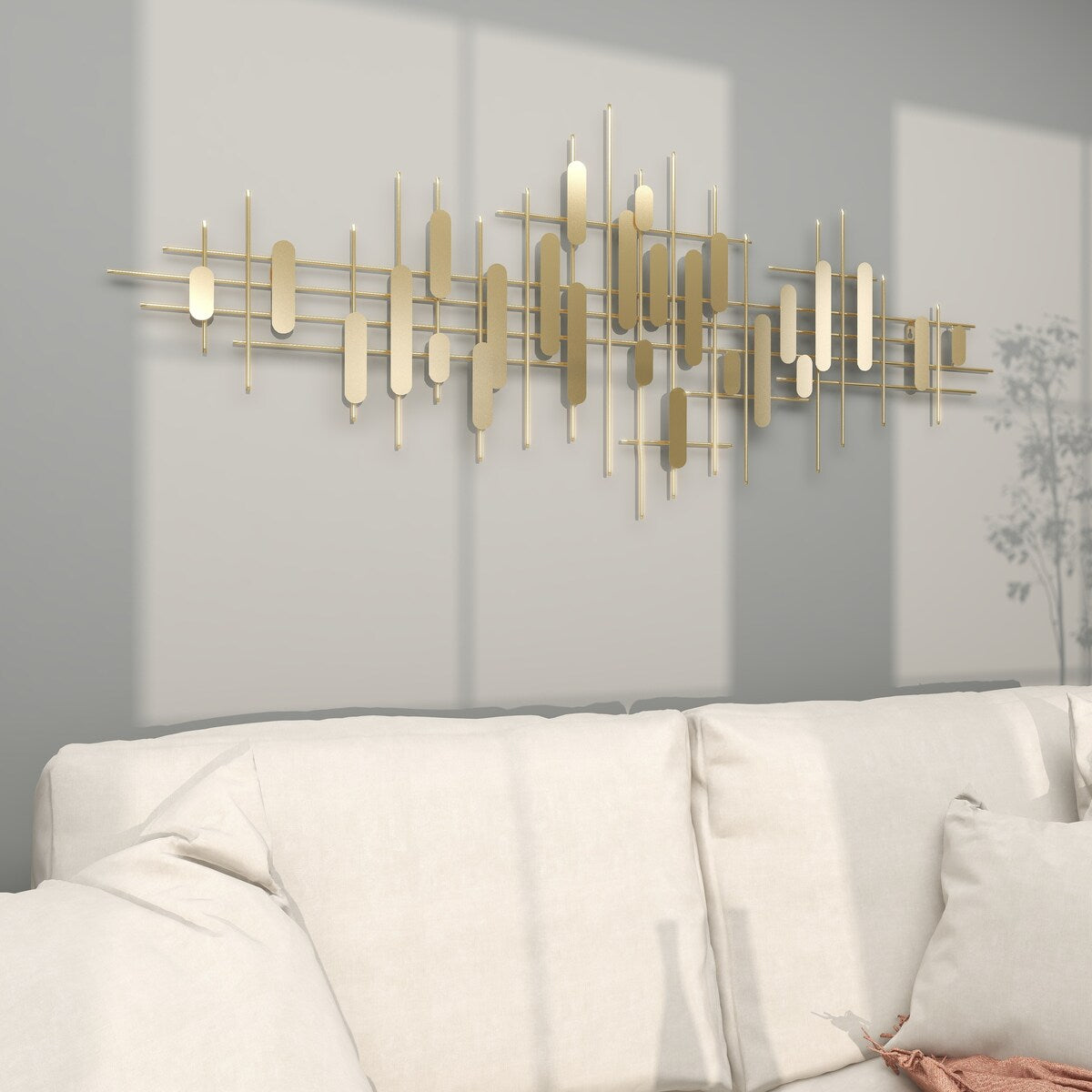 Metal Geometric Geometric Layered Home Wall Decor - Gold - CosmoLiving by Cosmopolitan