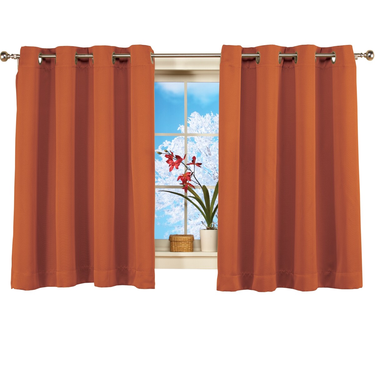 Short Blackout Window Curtain Panel with Easy Open-Close