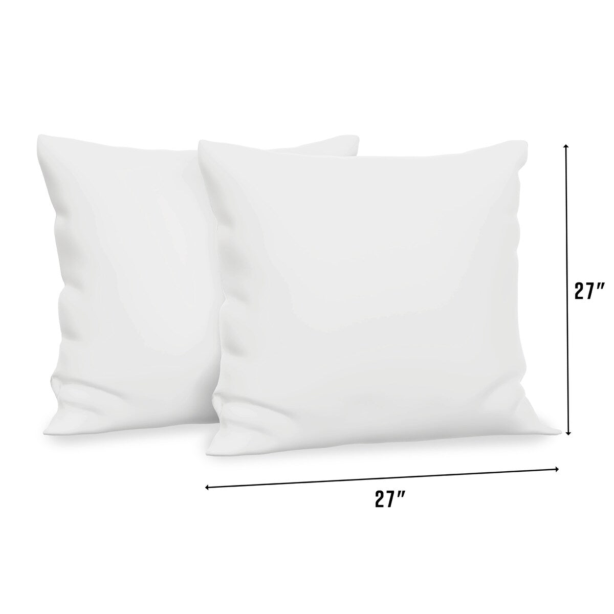 Bodipedic 27in x 27in Euro Square Pillow Insert Set of 2