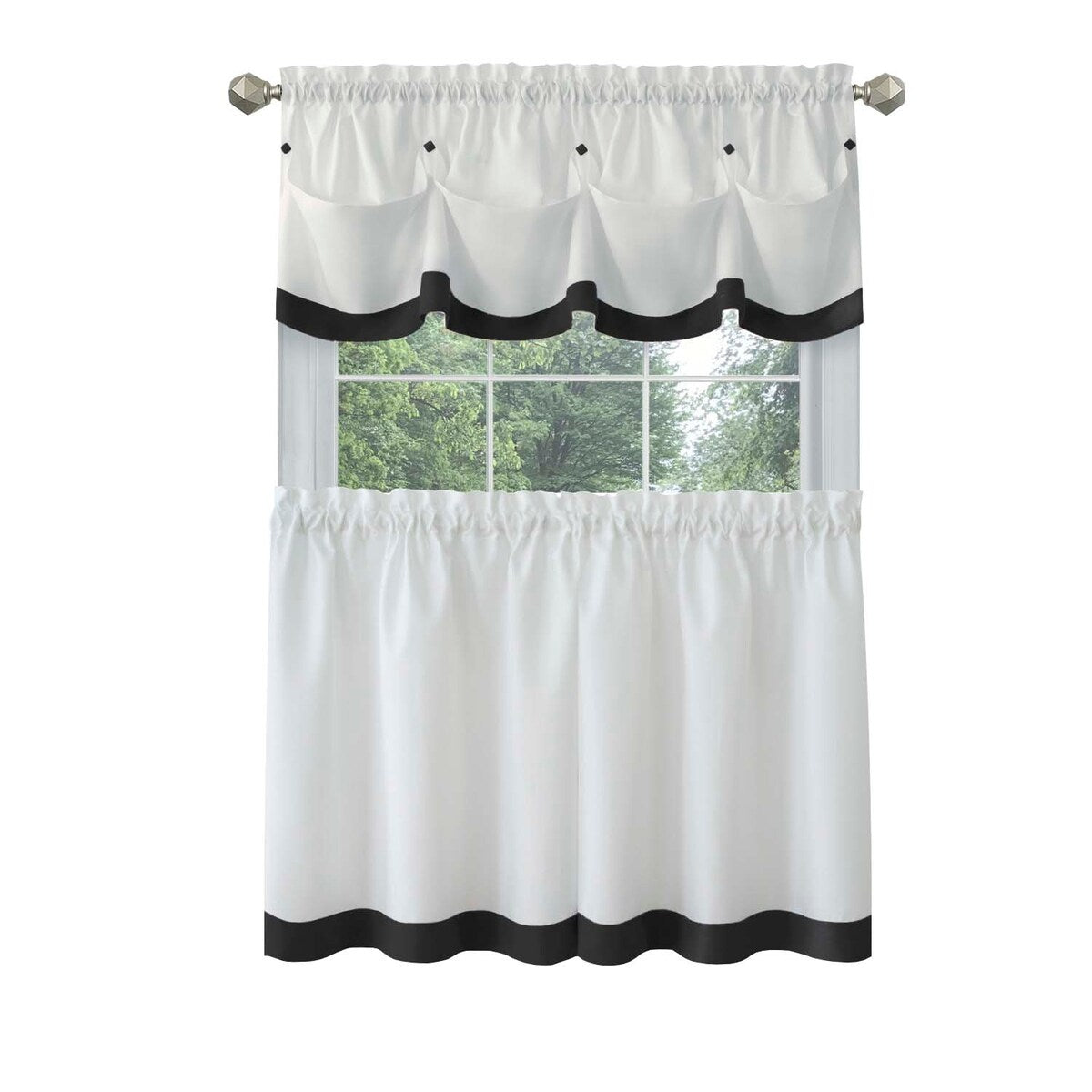 Lana Window Curtain Tier Pair and Valance Set