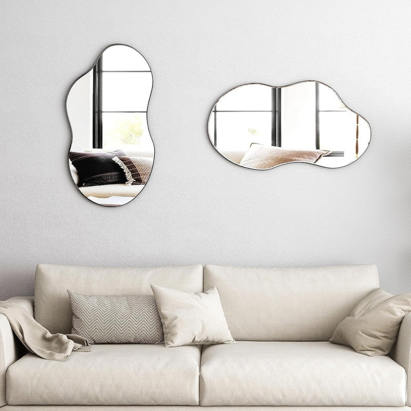 Asymmetrical Wavy Antique Accent Wall Mirror