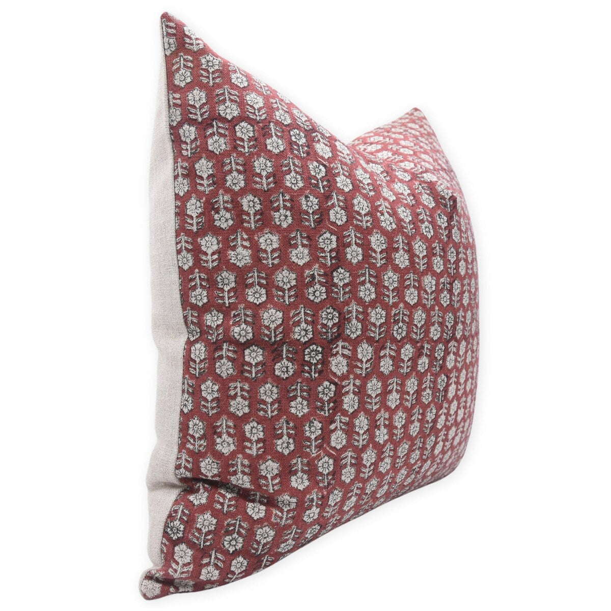 Fabdivine Linen Farmhouse Block print pillow Cover