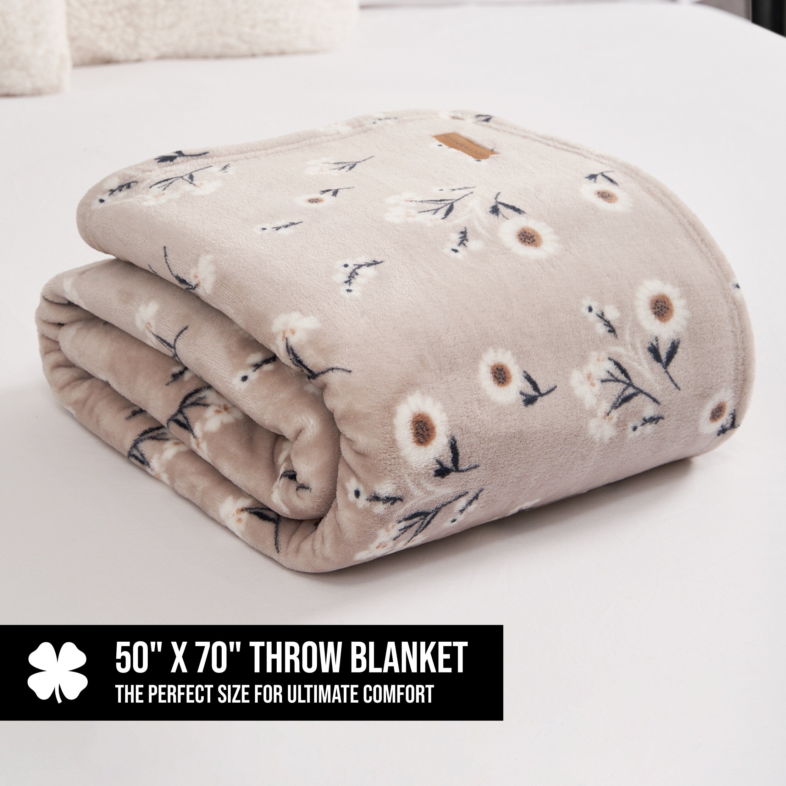 Lucky Brand Daisy Throws Plush 50 x 70 Throw Blanket