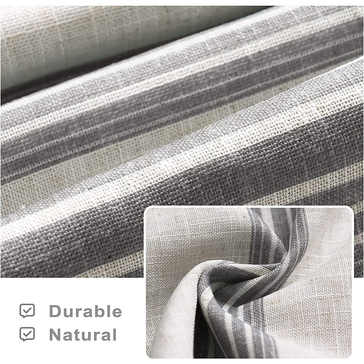 DriftAway Chris Vertical Striped Pattern Linen Textured Lined Blackout Window Curtains