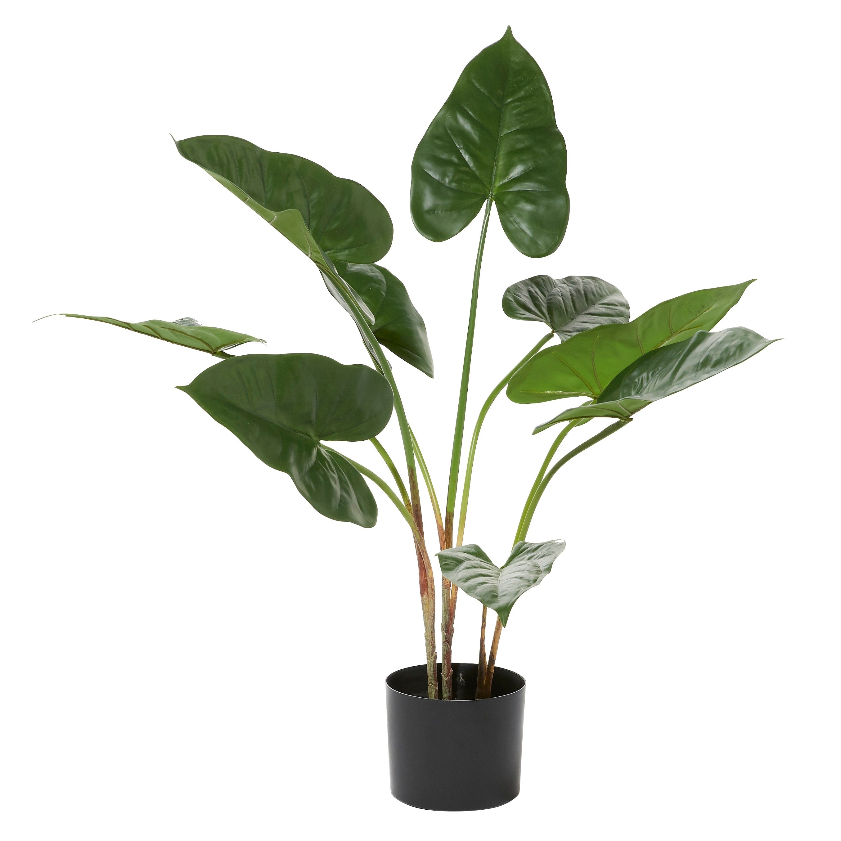 Traditional Green Tropical Faux Foliage Decorative Potted Tree