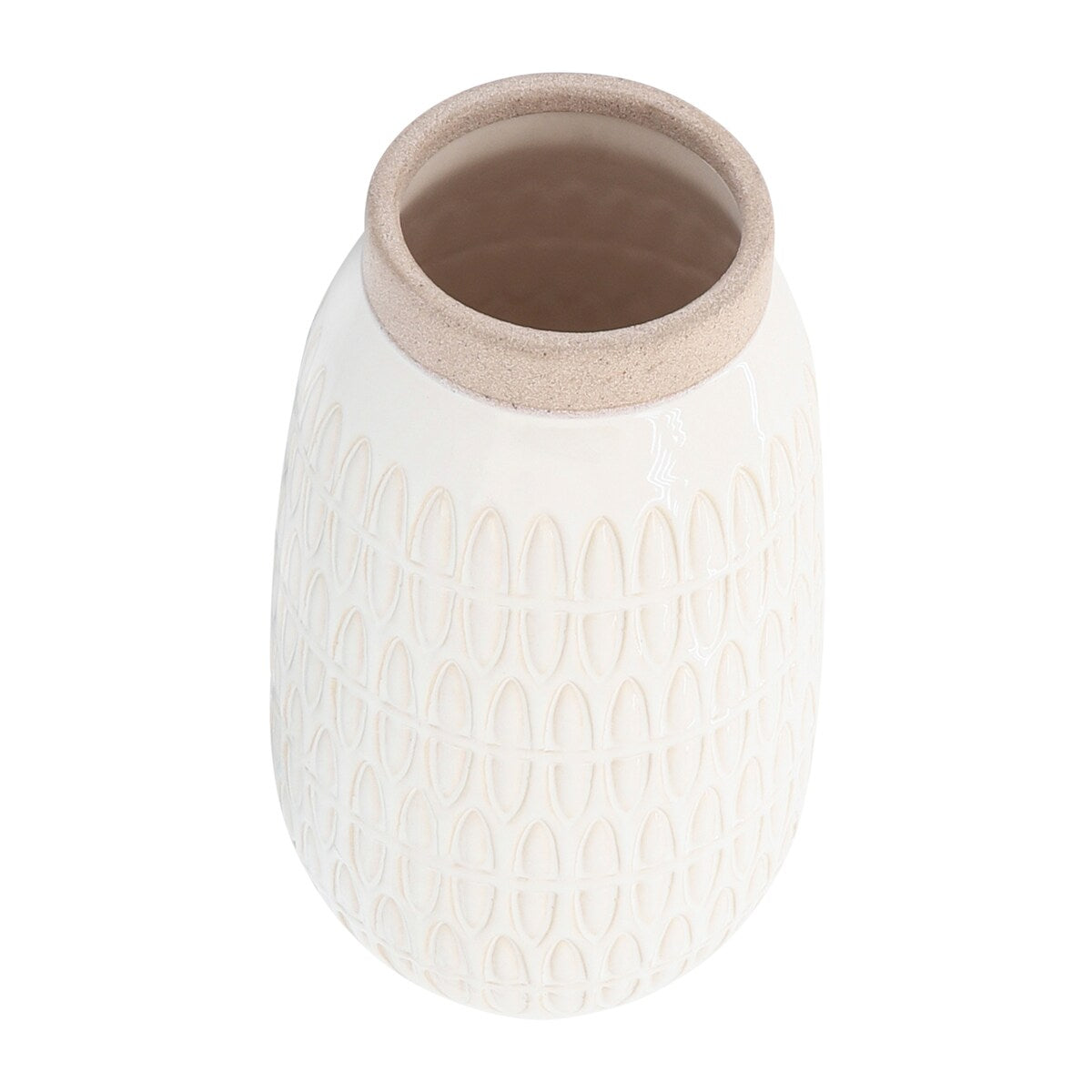 Sagebrook Home Textured Ceramic Carved Vase