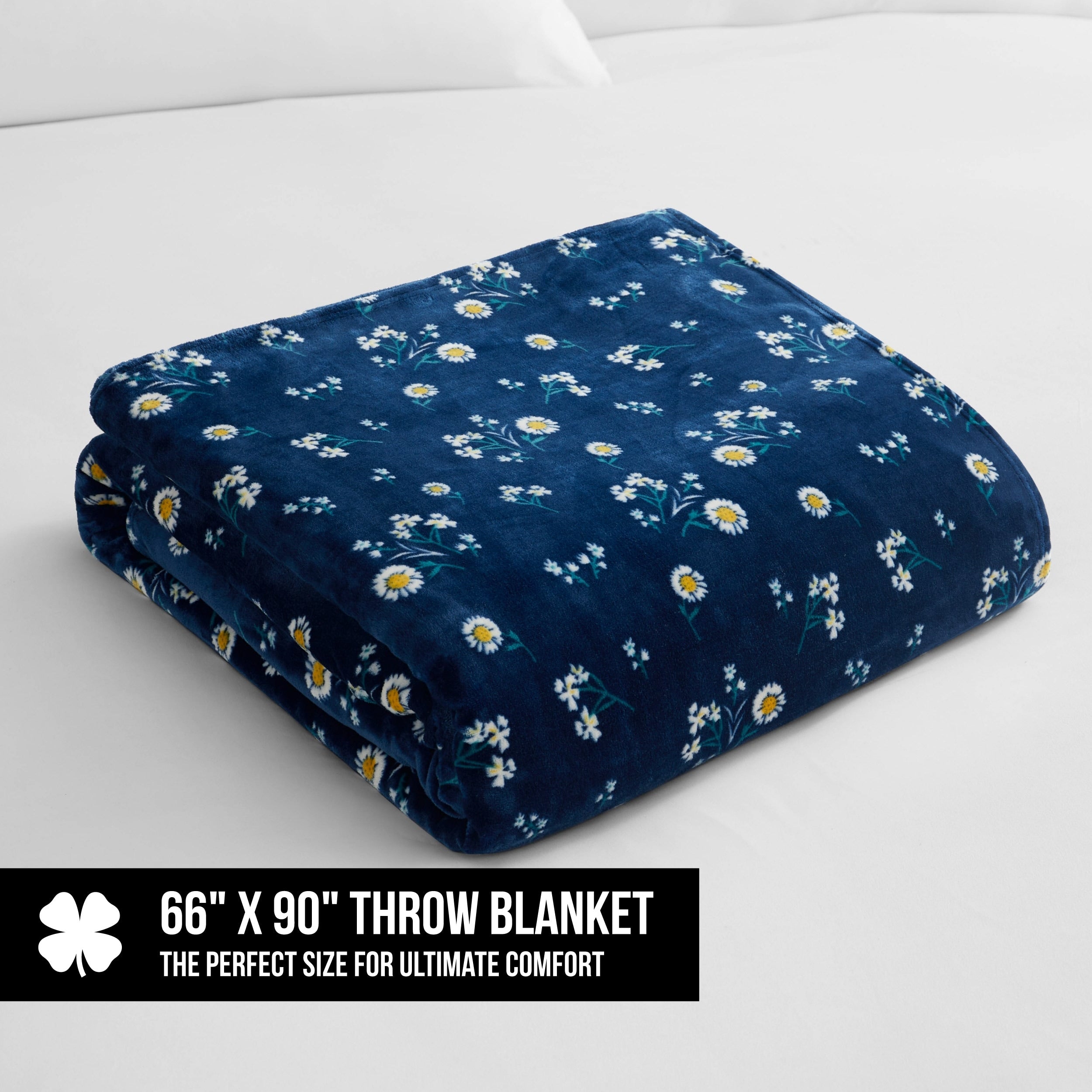 Lucky Brand Daisy Throws Plush 50 x 70 Throw Blanket