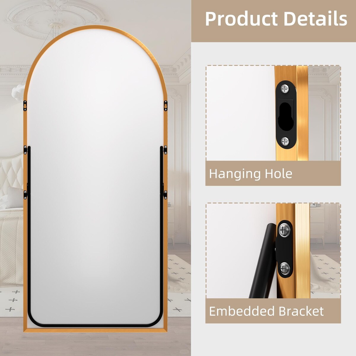 Arched Mirror Modern Full-length Mirror Floor Mirror - 79*35