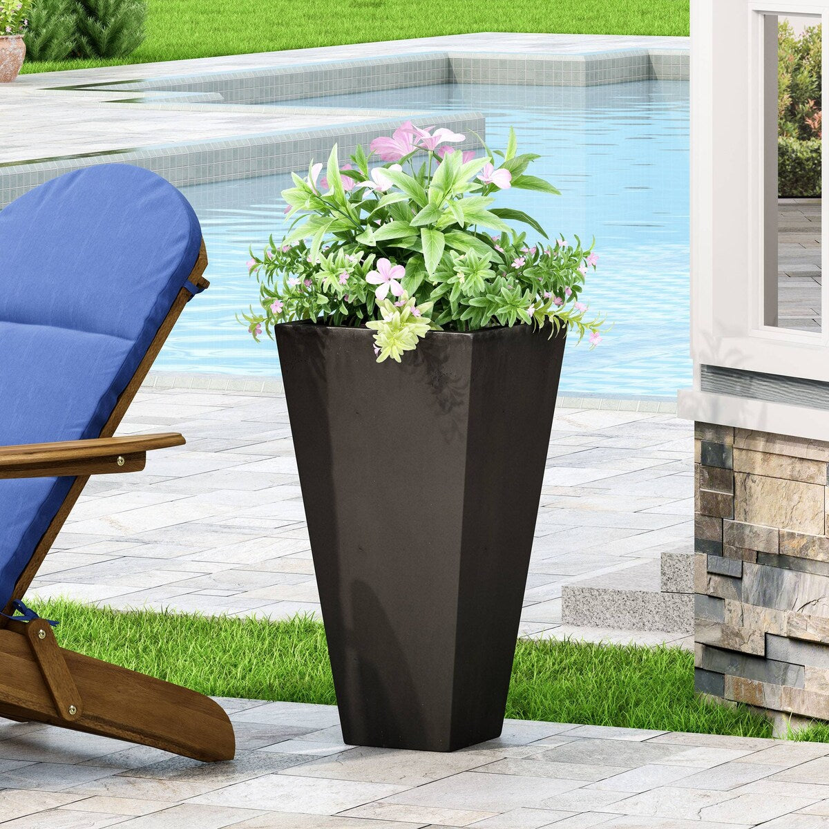 Outdoor Modern MGO Small Cast Stone Planter