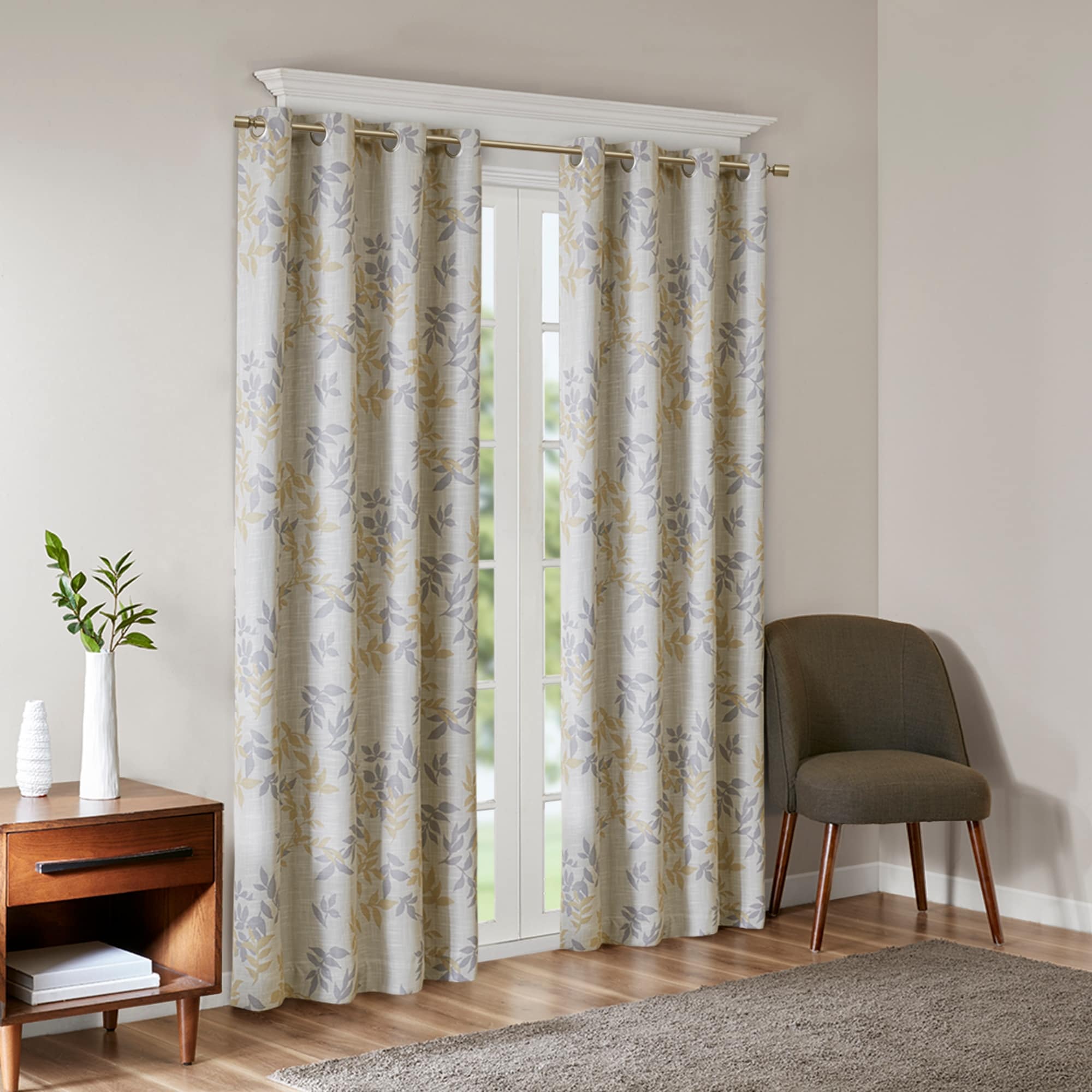 SunSmart April Printed Botanical Blackout Curtain Panel