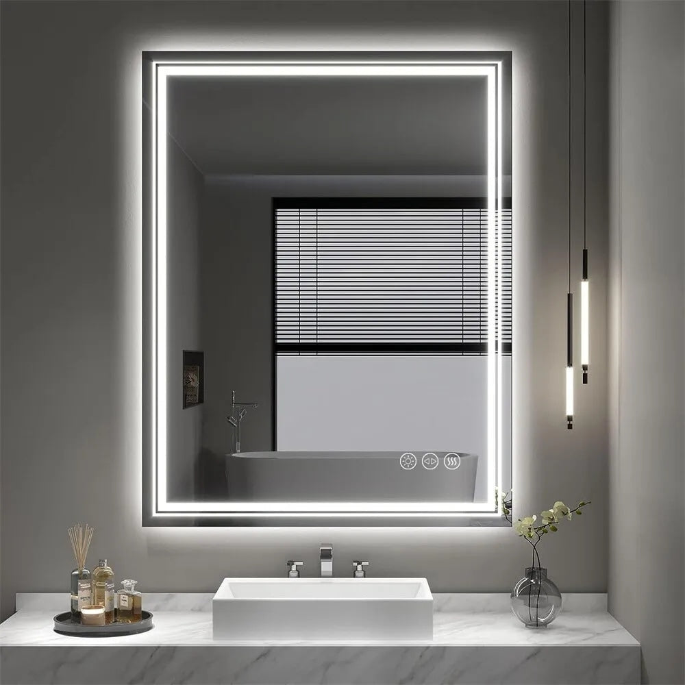 Extra Large LED Lighted Bathroom Mirror Wall Anti-Fog Vanity 3 Colors