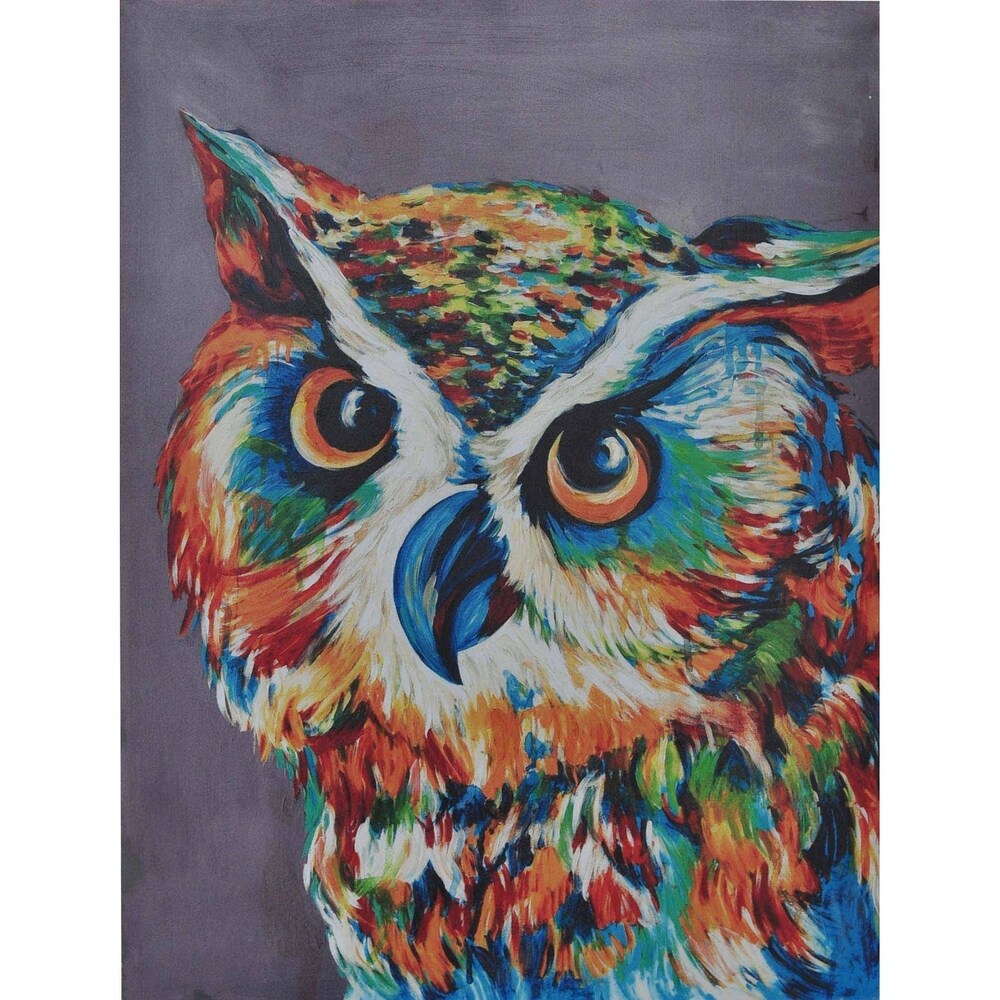 Hootie Multicolor Vertical Canvas Print - Multi-color