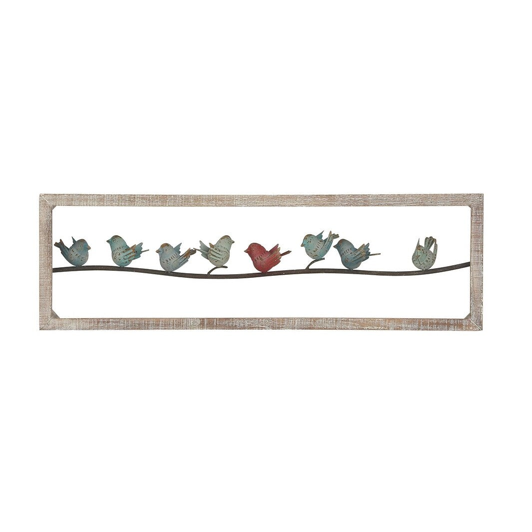 Metal Bird Home Wall Decor - White - Roche River Decor