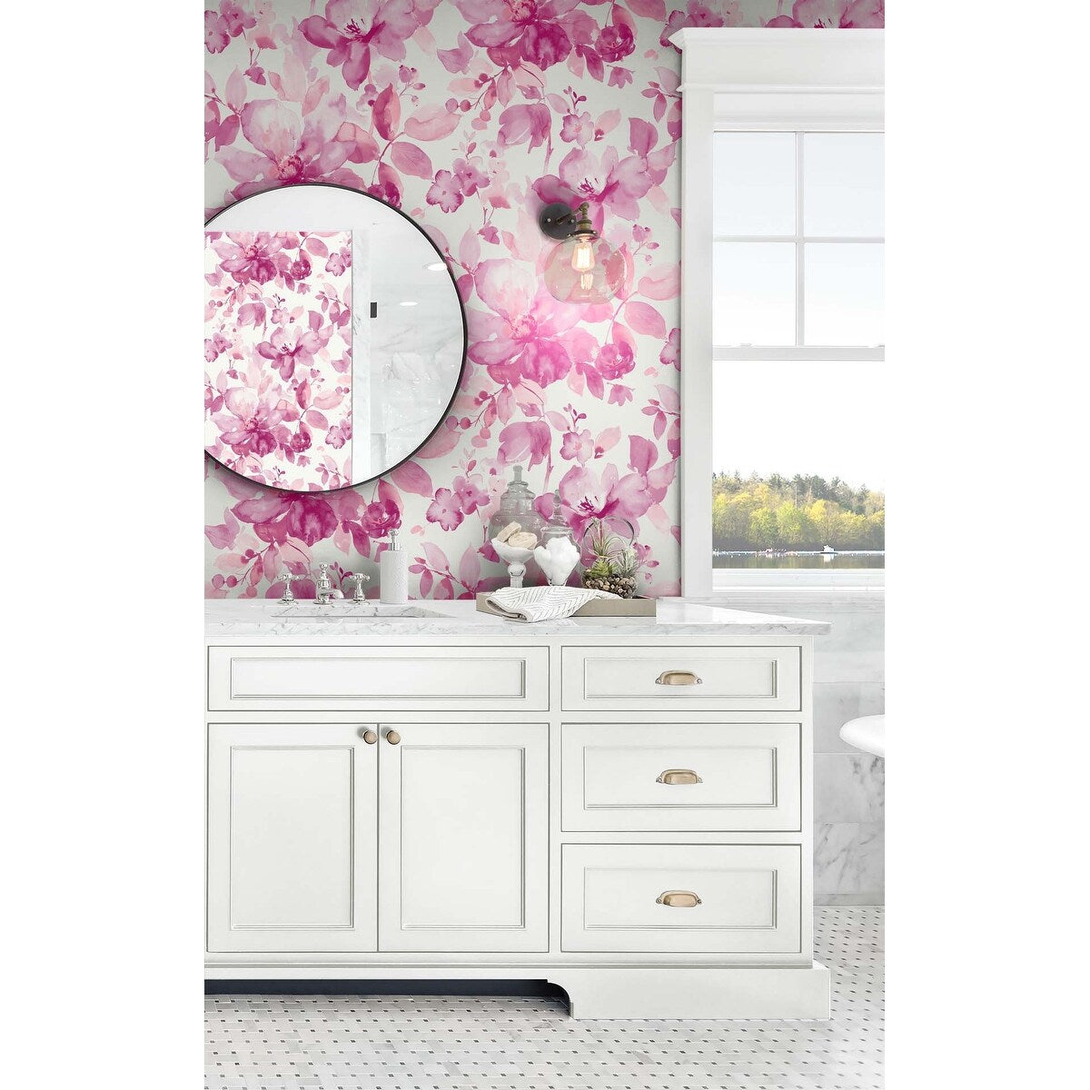 NextWall Watercolor Flower Peel and Stick Wallpaper