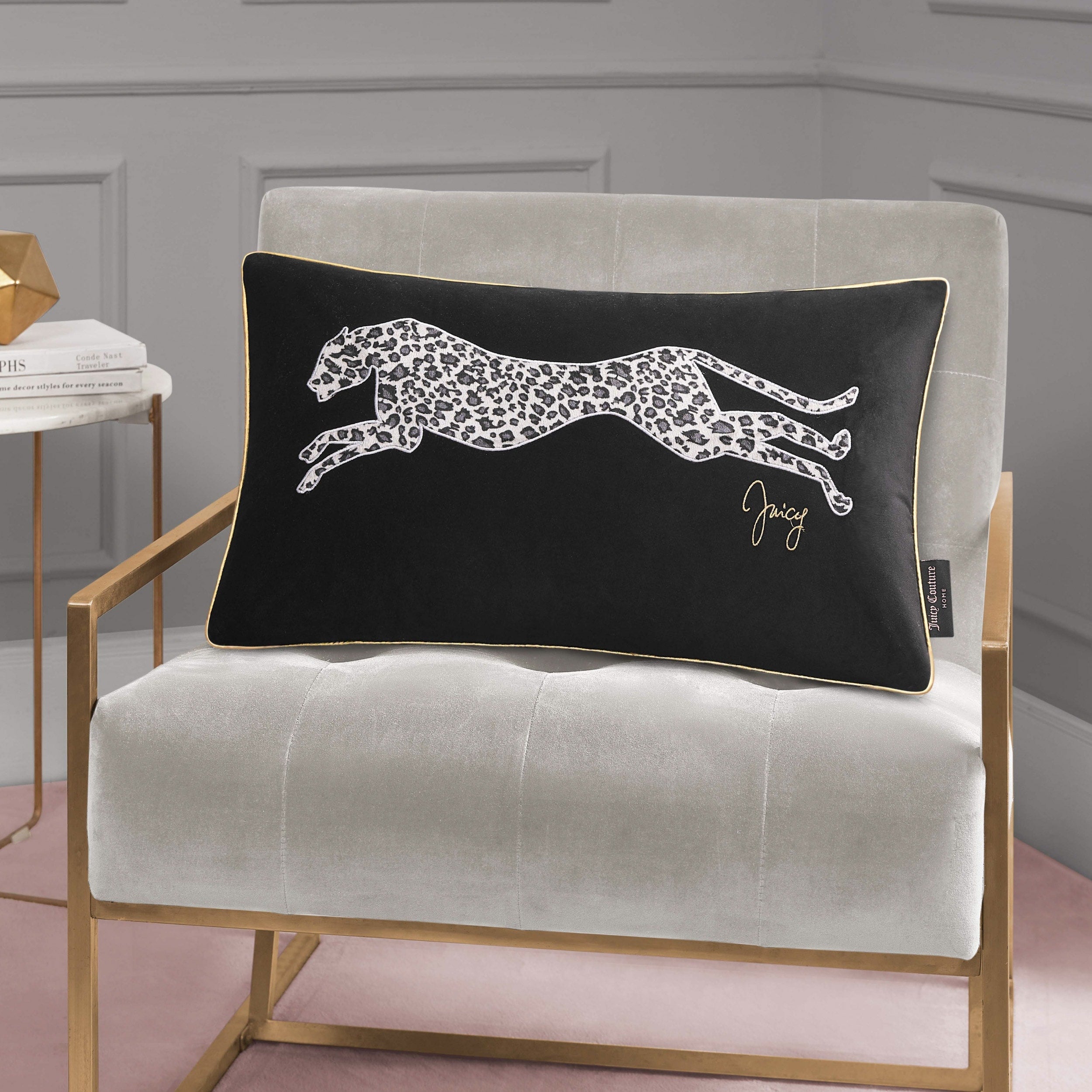 Juicy Couture Velvet Cheetah Pillow 14 x 24