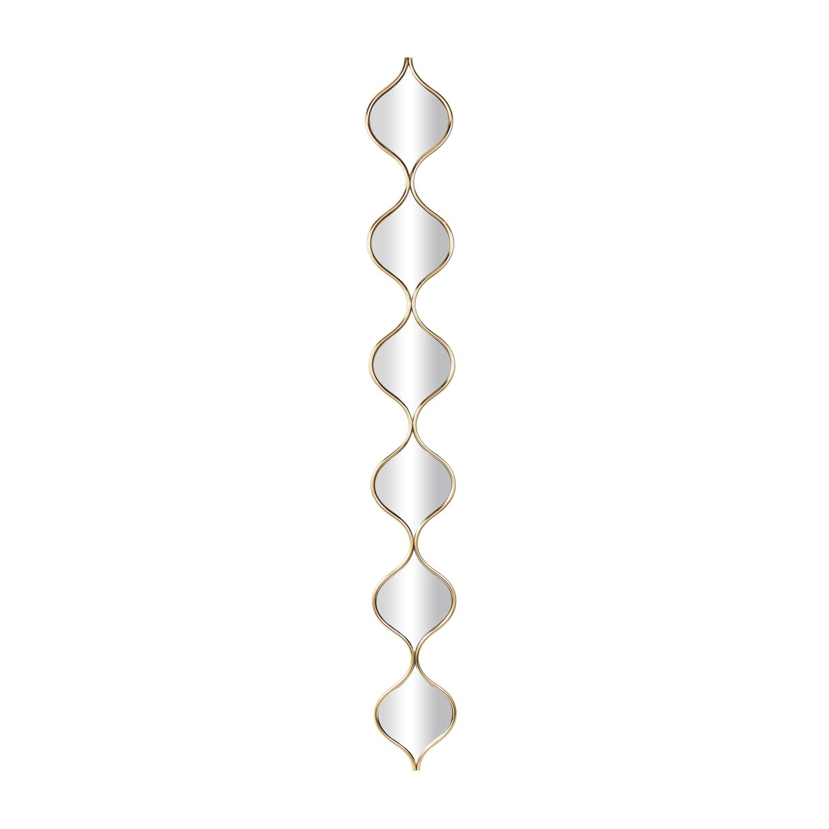 Metal Slim Stacked Chain 6 Layer Room Wall Mirror with Tear Drop Pattern - Gold - Roche River Decor