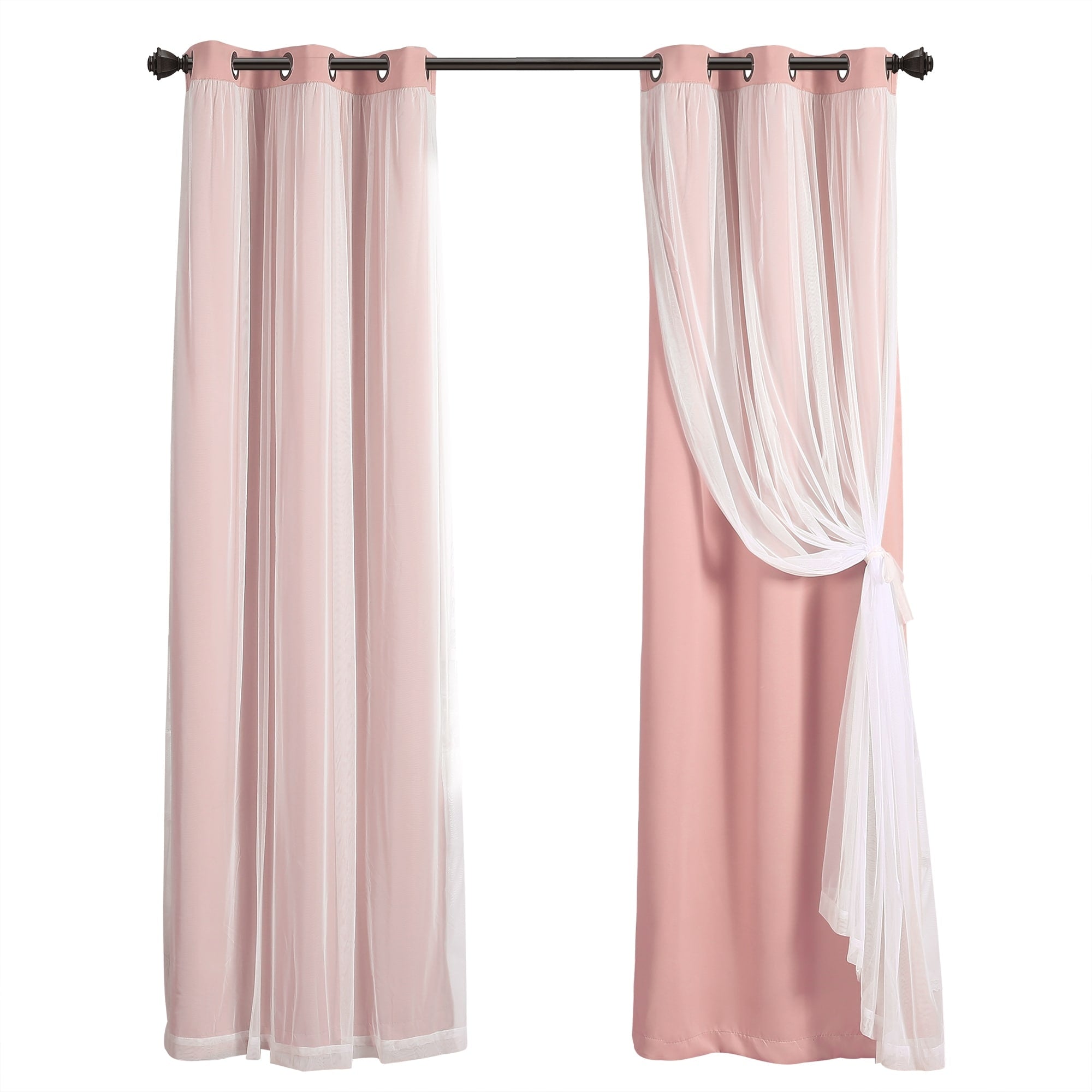 Lush Decor Grommet Sheer Panel Pair with Insulated Blackout Lining