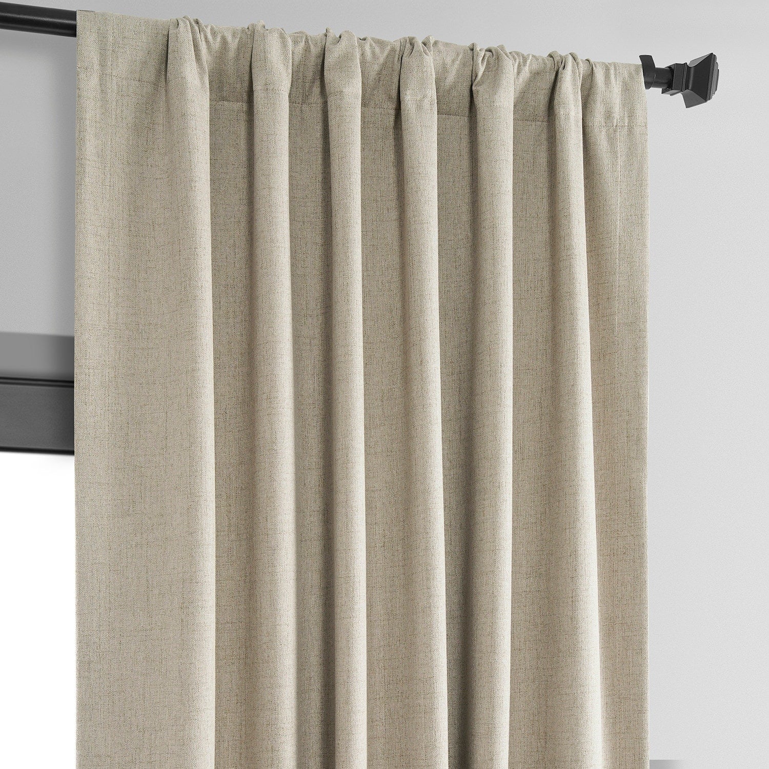 Exclusive Fabrics Vintage Thermal Cross Linen Weave Blackout Curtains (1 Panel)