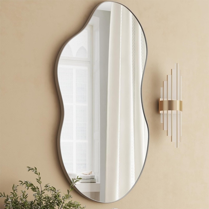 Asymmetrical Wavy Antique Accent Wall Mirror