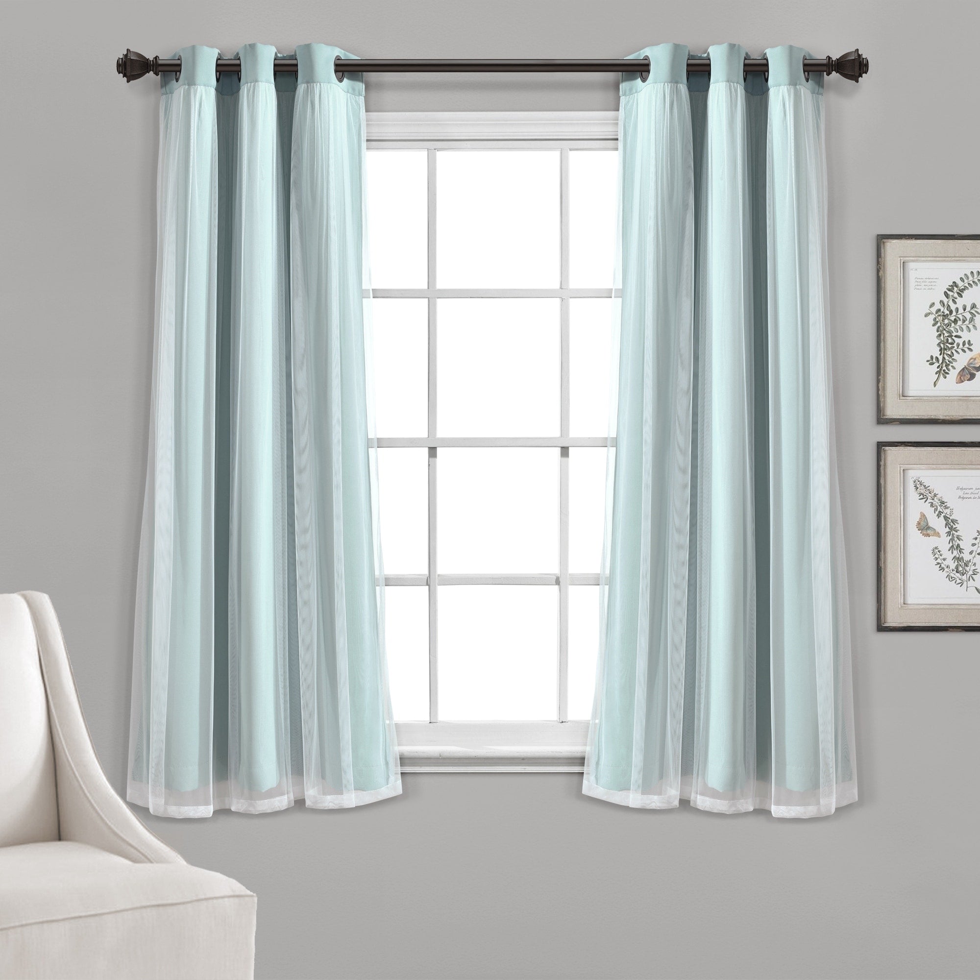 Lush Decor Grommet Sheer Panel Pair with Insulated Blackout Lining