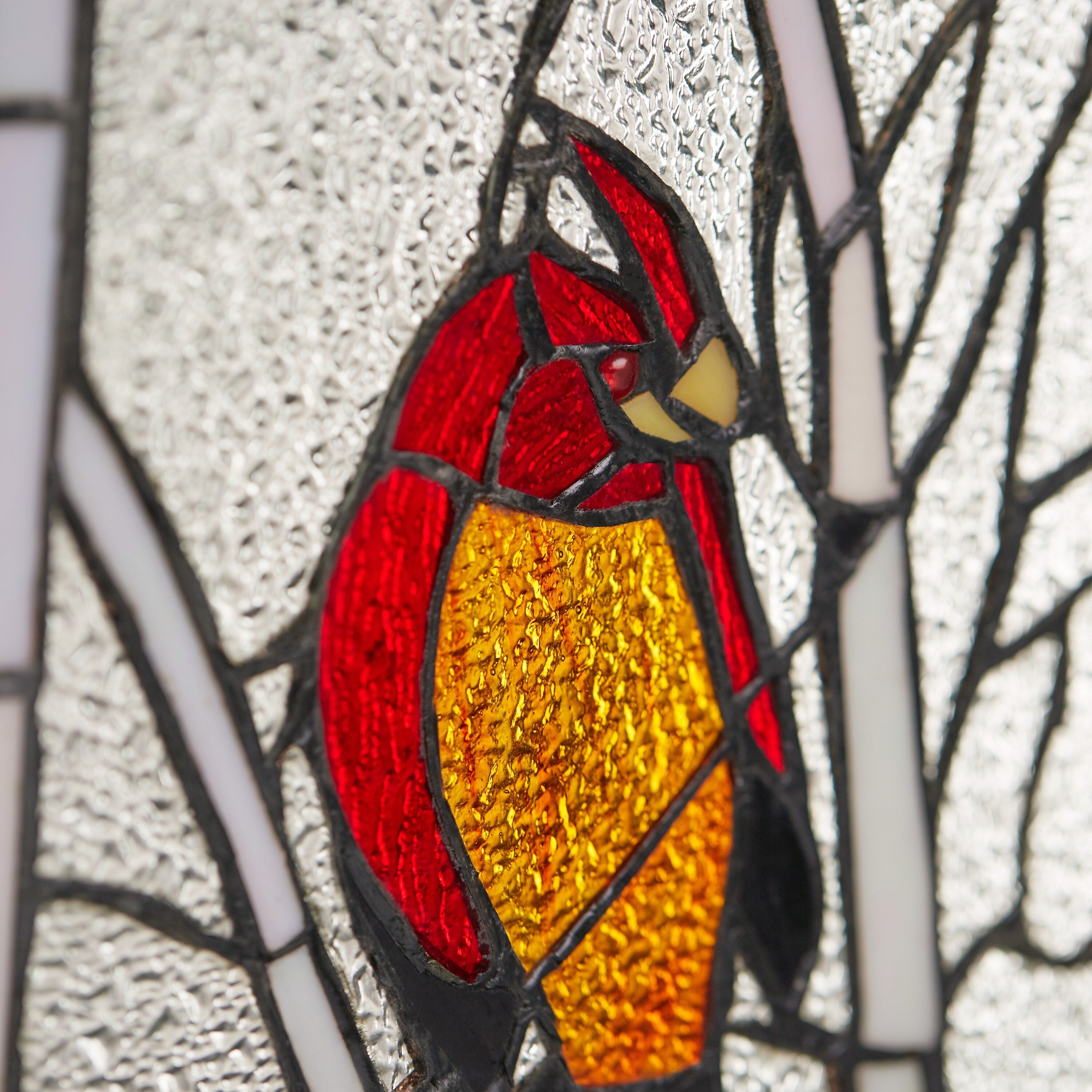 Copper Grove Zoetermeer 18.5-inch Northern Cardinal Songbird Stained Glass Window Panel