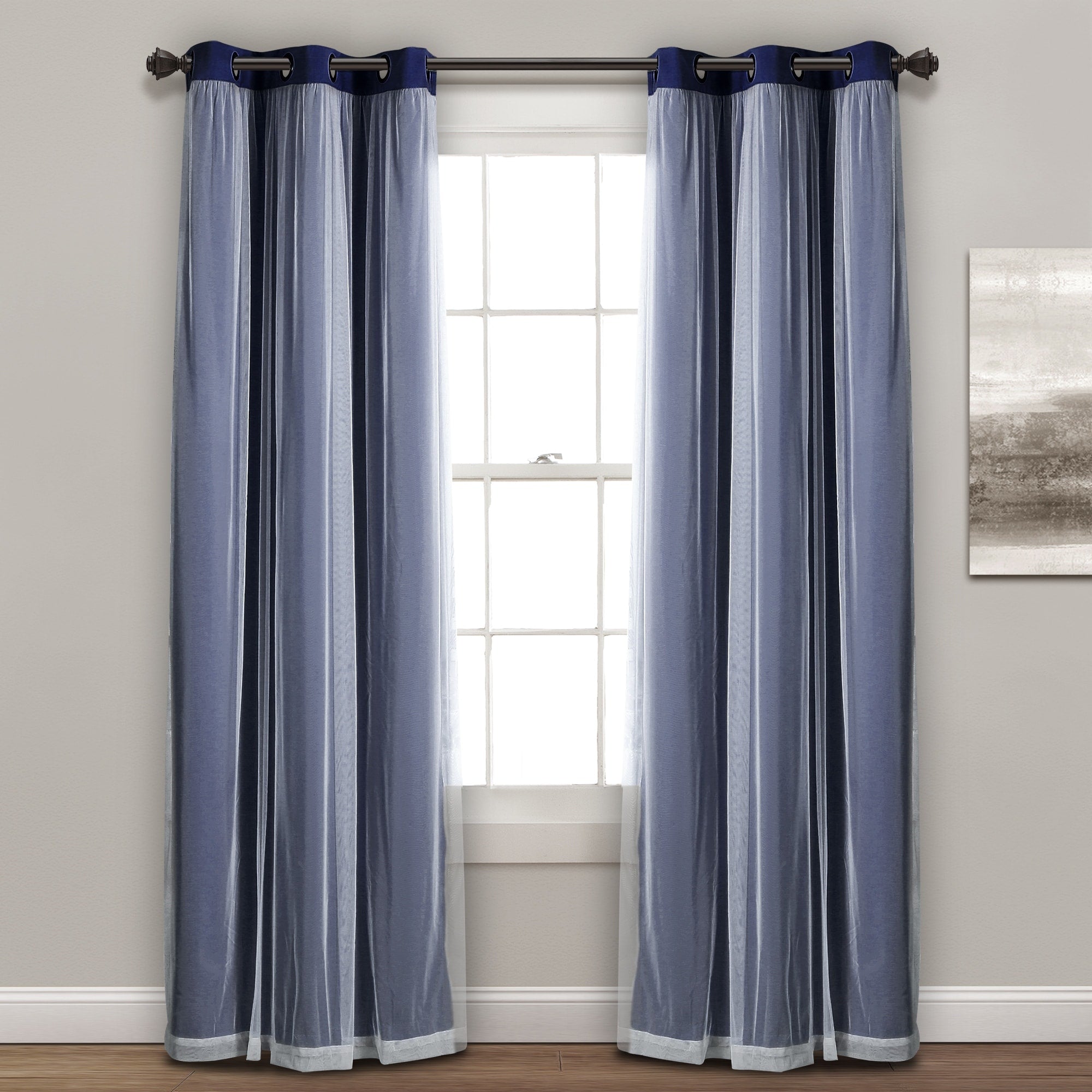 Lush Decor Grommet Sheer Panel Pair with Insulated Blackout Lining