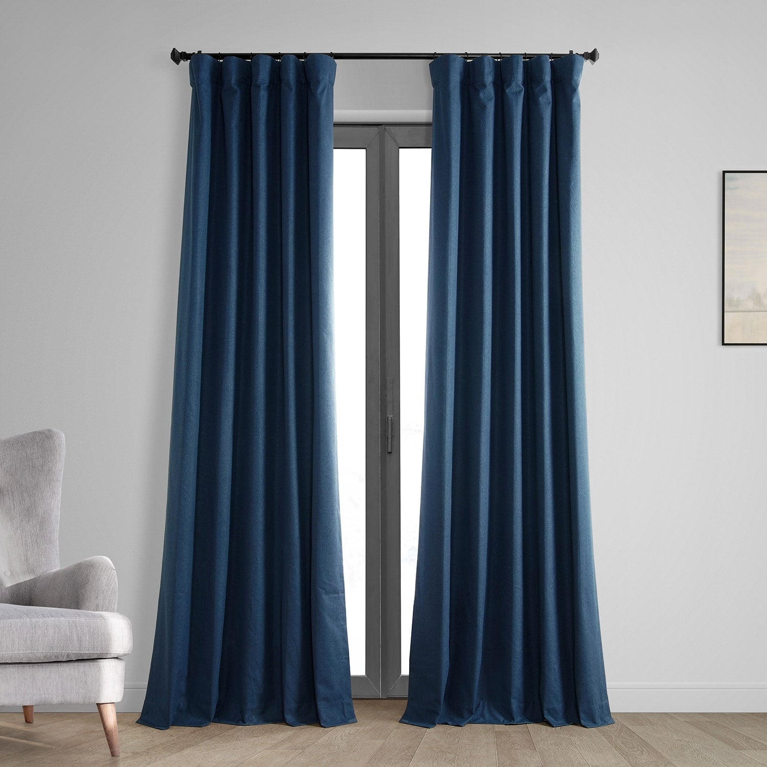 Exclusive Fabrics Vintage Thermal Cross Linen Weave Blackout Curtains (1 Panel)